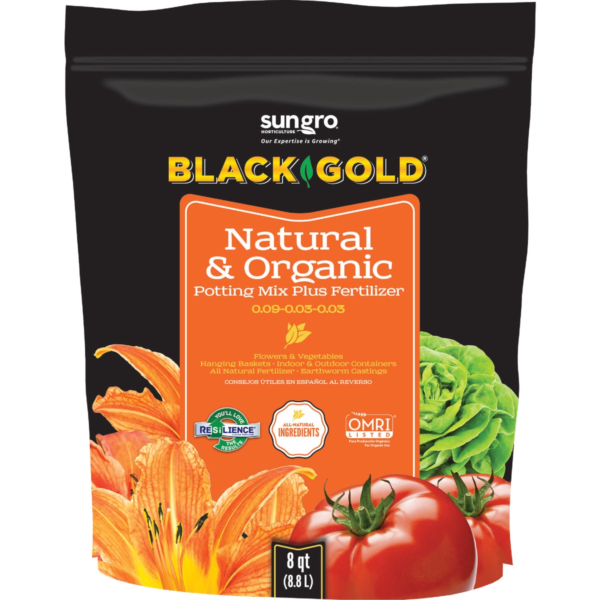 Black Gold 8 Qt. 8 Lb. All Purpose Natural & Organic Potting Soil Mix