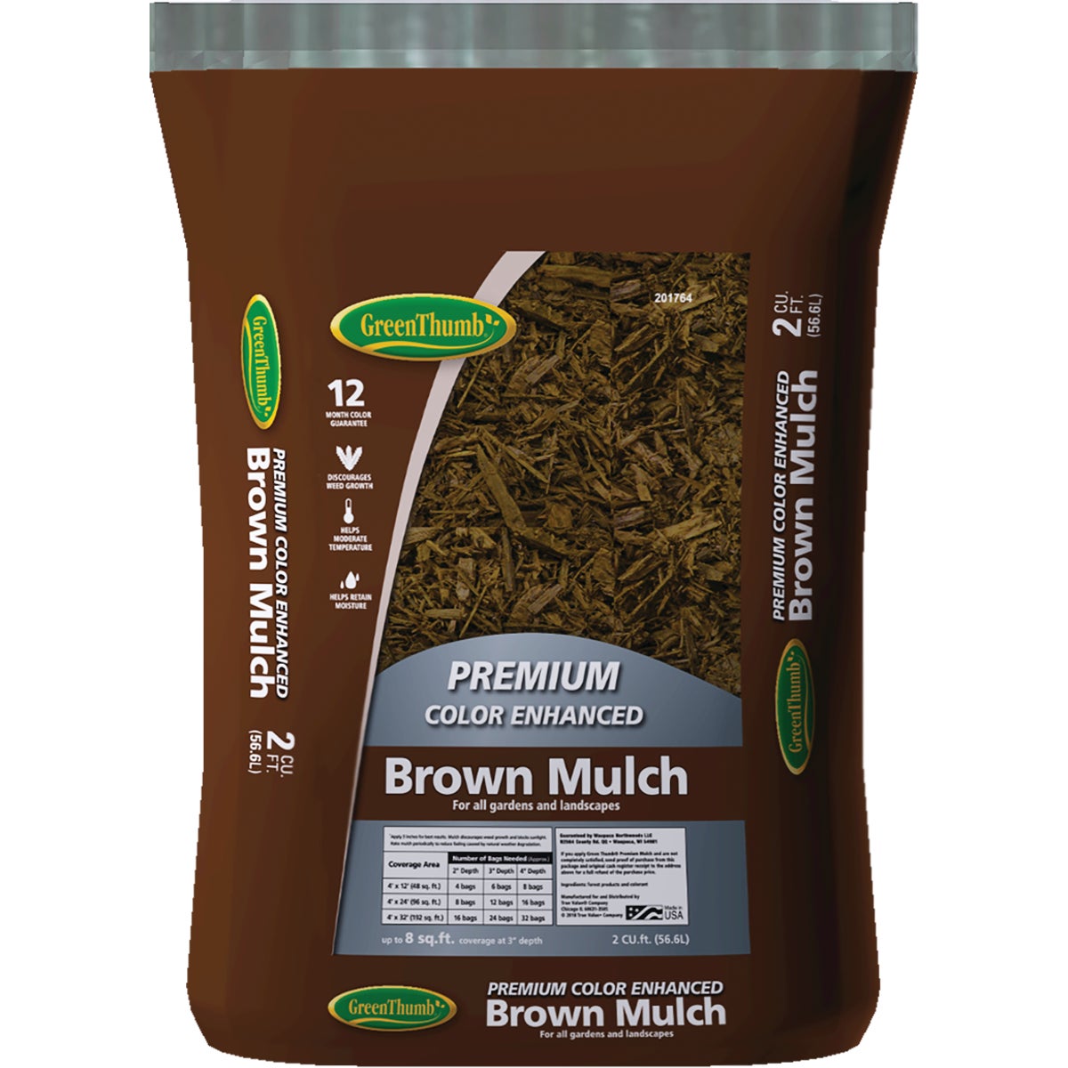 Green Thumb 2 Cu. Ft. Brown Mulch