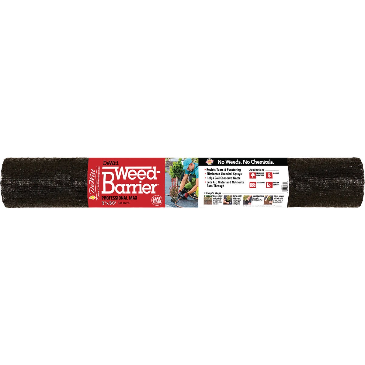 DeWitt 3 Ft. x 50 Ft. Professional Max Weed Barrier Landscape Fabric