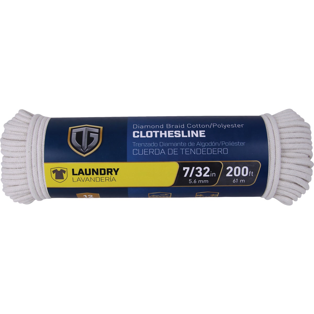 TruGuard 7/32 In. x 200 Ft. Diamond Braid Cotton Polyester Clothesline