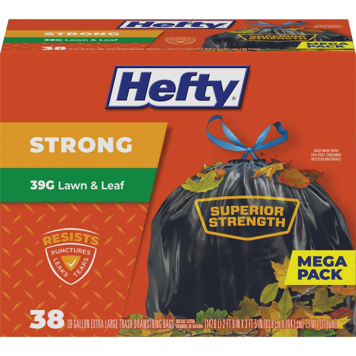 Hefty Strong 39 Gal. Black Lawn & Leaf Bag (38-Count) Image 1