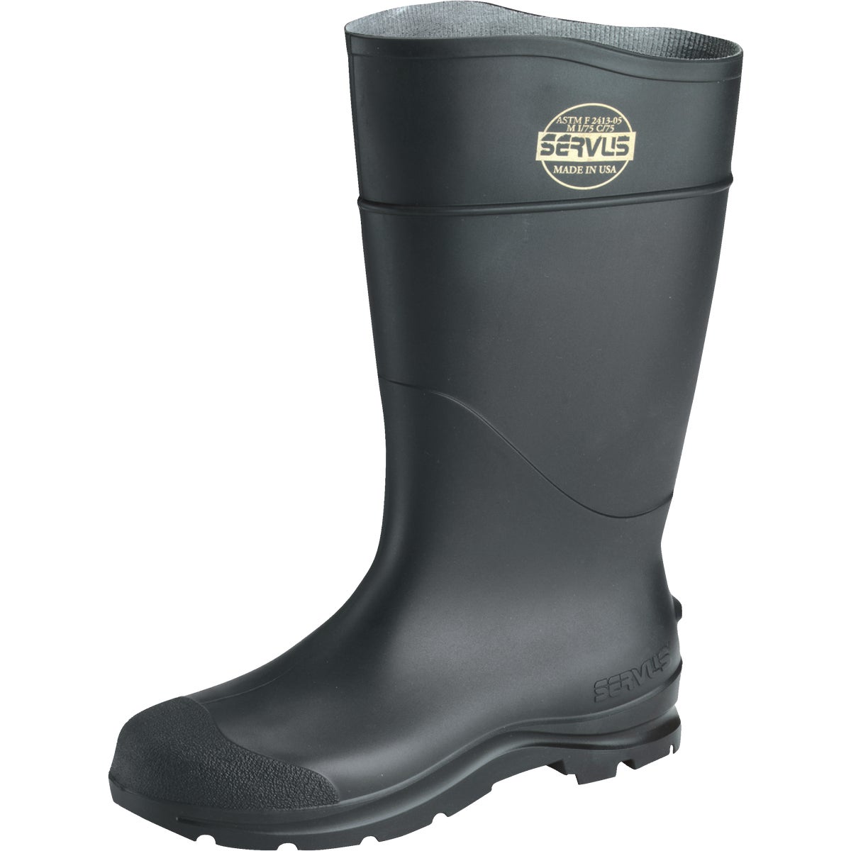 Servus Men's Size 12 Black Steel Toe PVC Rubber Boot