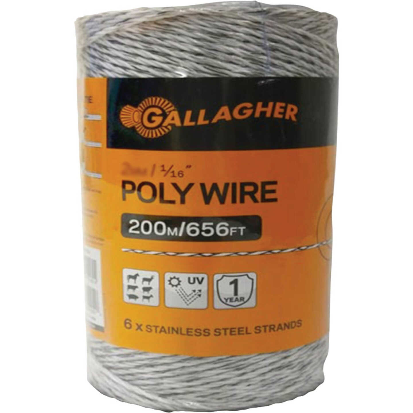 Gallagher 1/16 In. x 656 Ft. White Poly Wire Image 1