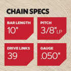 Oregon AdvanceCut 10 In. 39-Link Chainsaw Chain Image 5