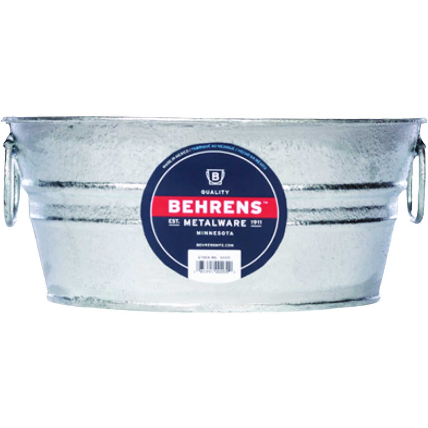 Behrens 1.5 Gal. Hot Dipped Steel Mini Round Low Flat Tub Image 1