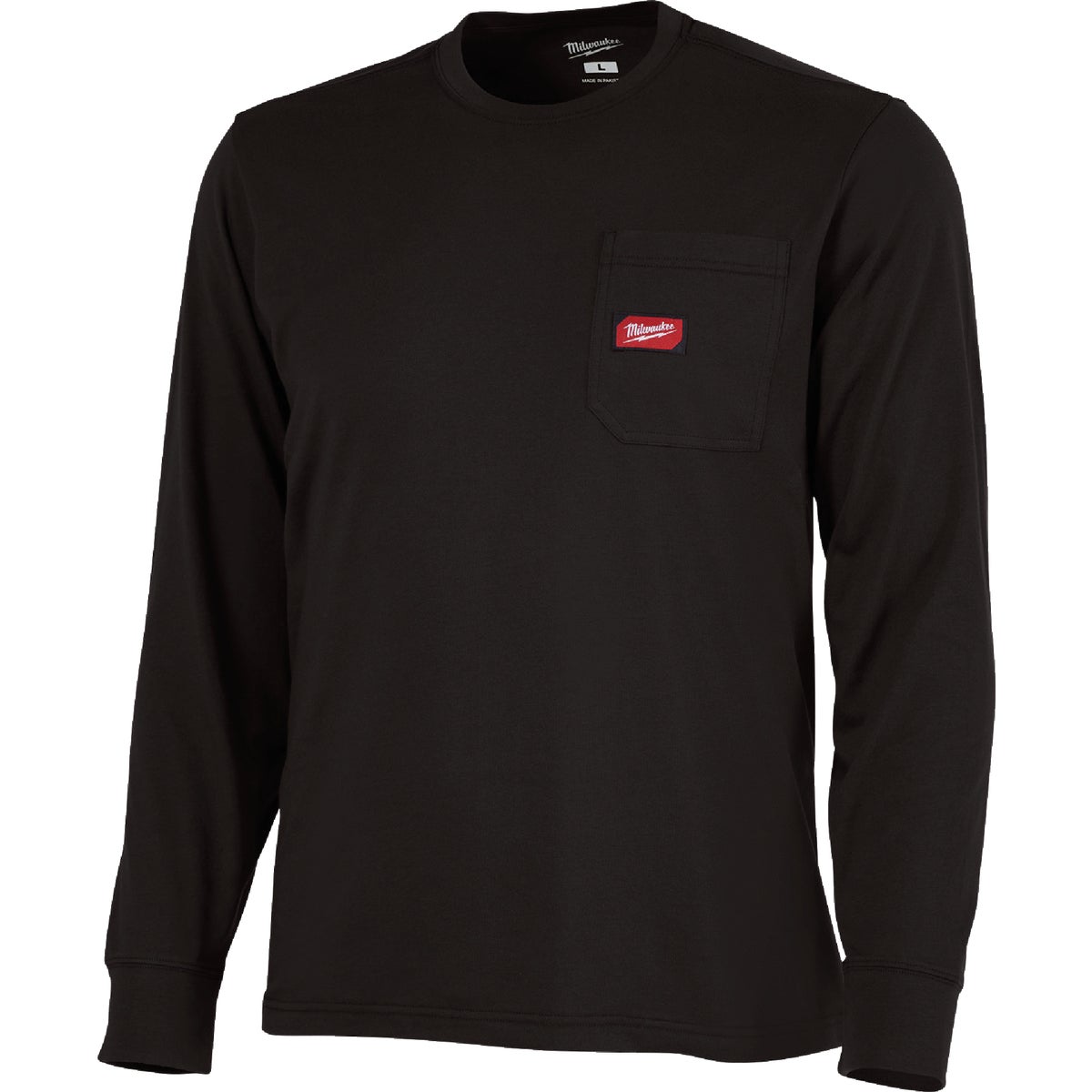 Milwaukee GridIron Medium Black Long Sleeve Heavy-Duty Pocket T-Shirt Image 1