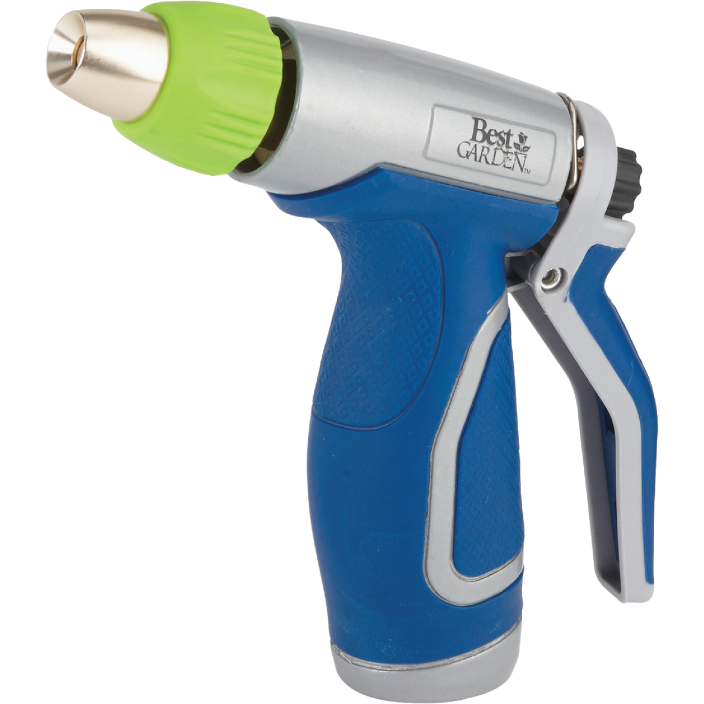 Best Garden Metal Pistol Nozzle with Comfort Grip, Blue & Gray Image 1
