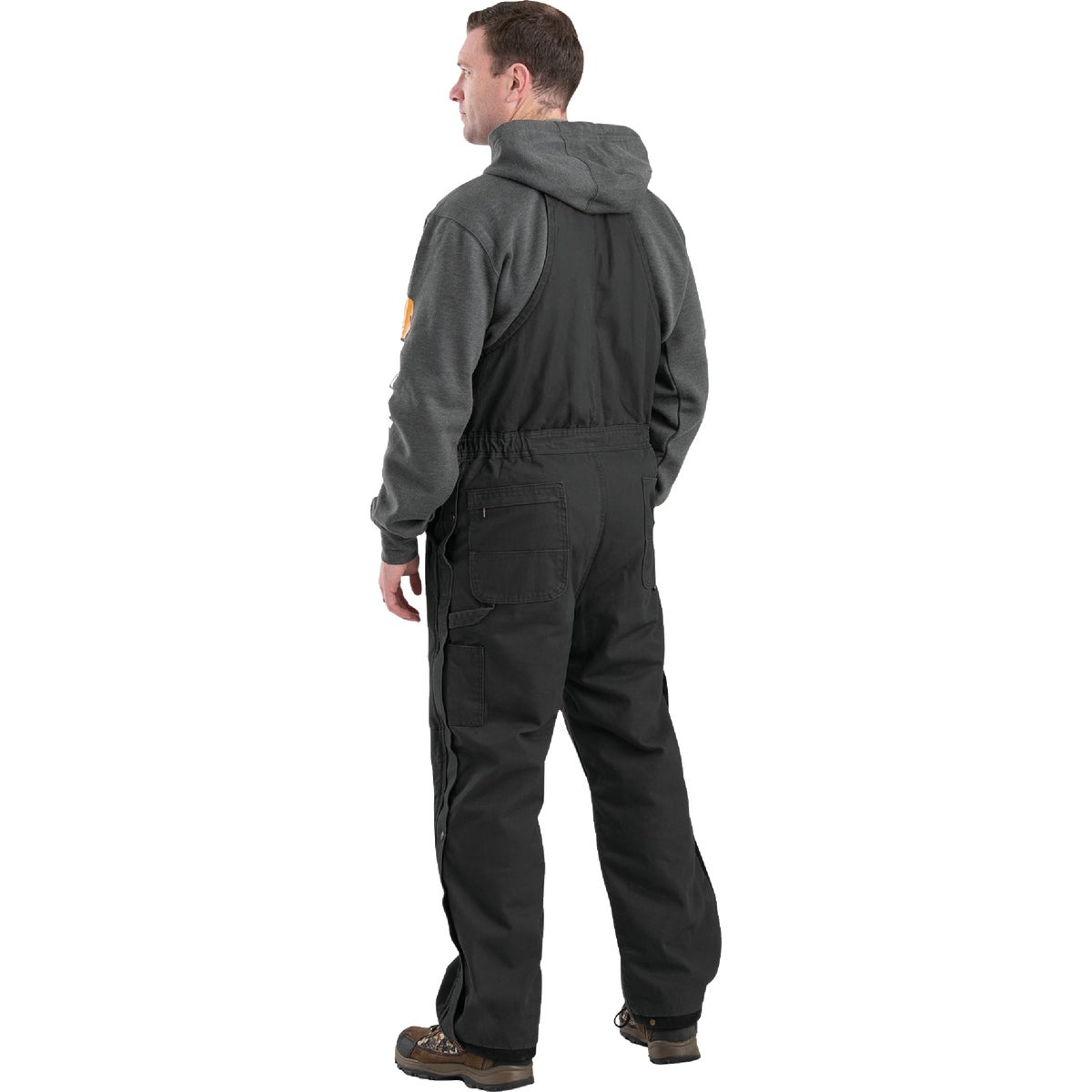 Berne Men's XL Black Heartland Insulated Washed Duck Bib Overalls Image 6