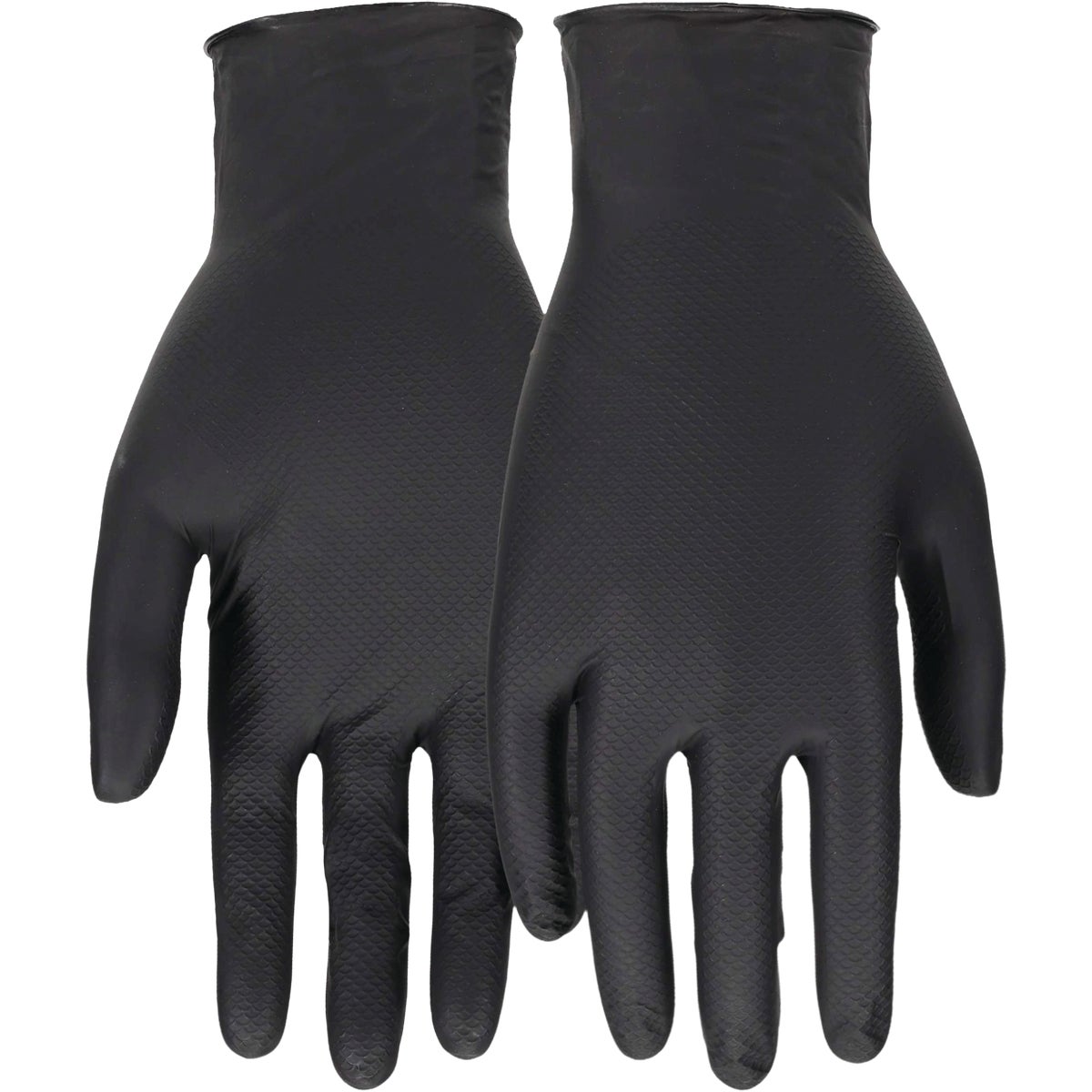Boss XL Black Nitrile Fish Scale Texture Disposable Gloves (50-Pack)
