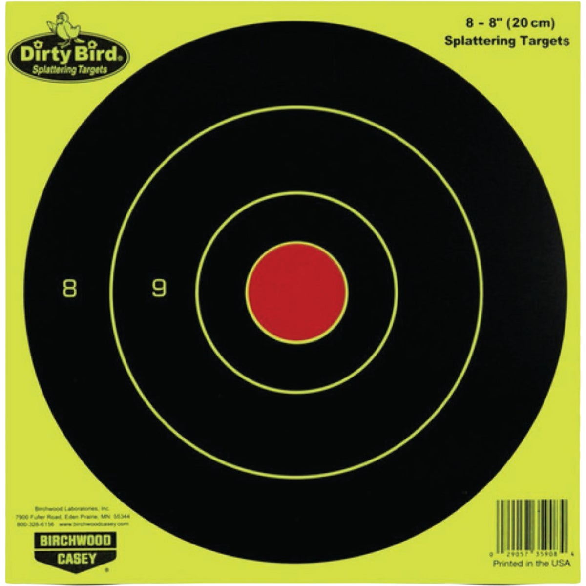 Birchwood Casey Dirty Bird 8 In. Yellow Target (8-Pack)