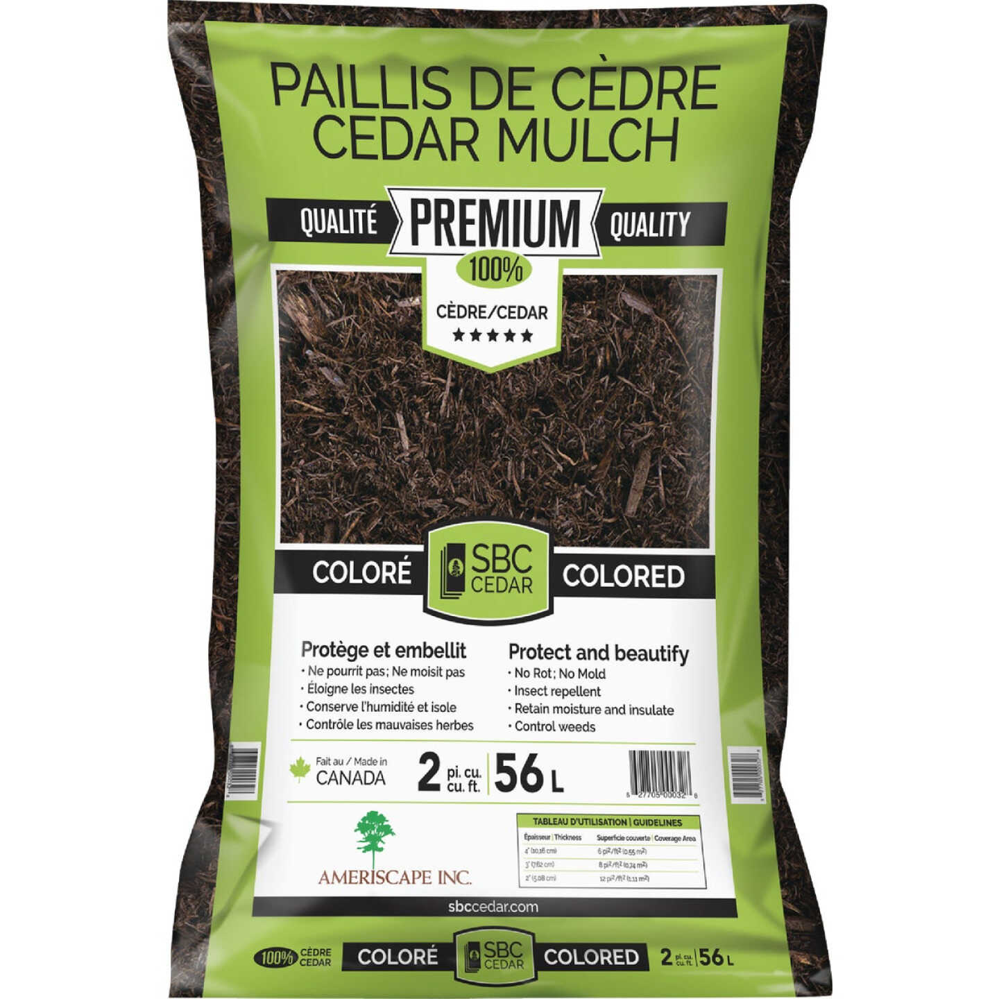 SBC 2 Cu. Ft. Dyed Brown 100% Pure Cedar Mulch Image 1