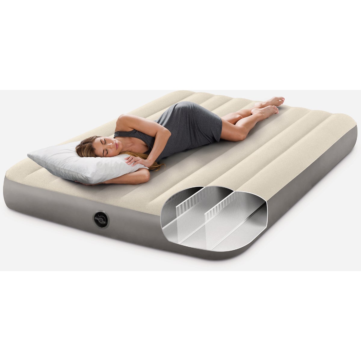 Intex 10 In. Queen Deluxe Single-High Airbed Dura-Beam Standard Series Image 2