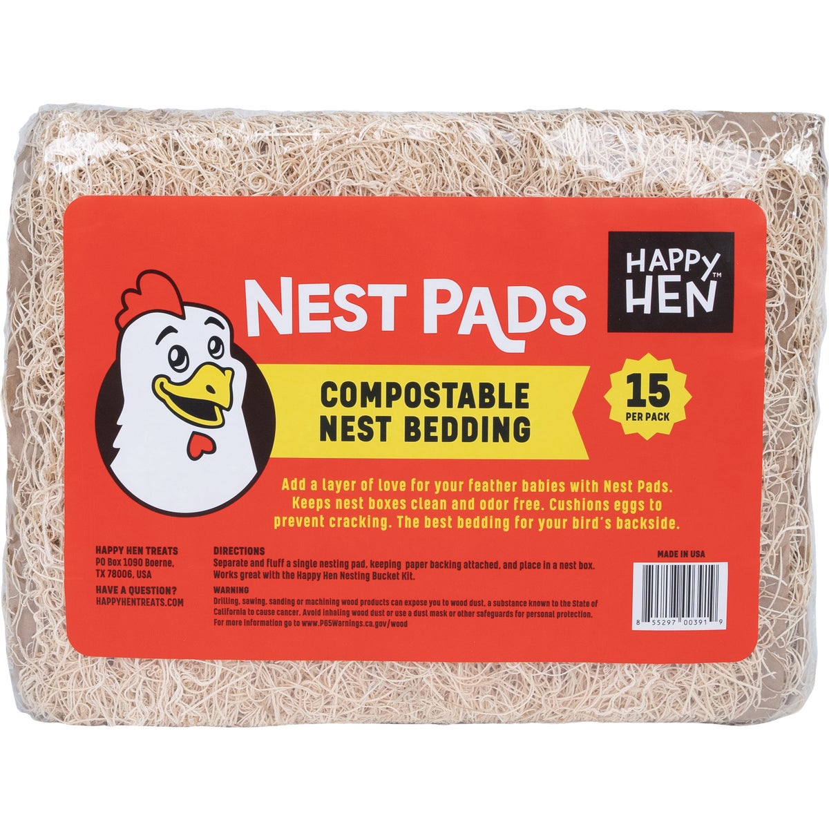 Happy Hen Treats 9.5 In. x 12 In. Excelsior Poultry Pads (15-Pack)