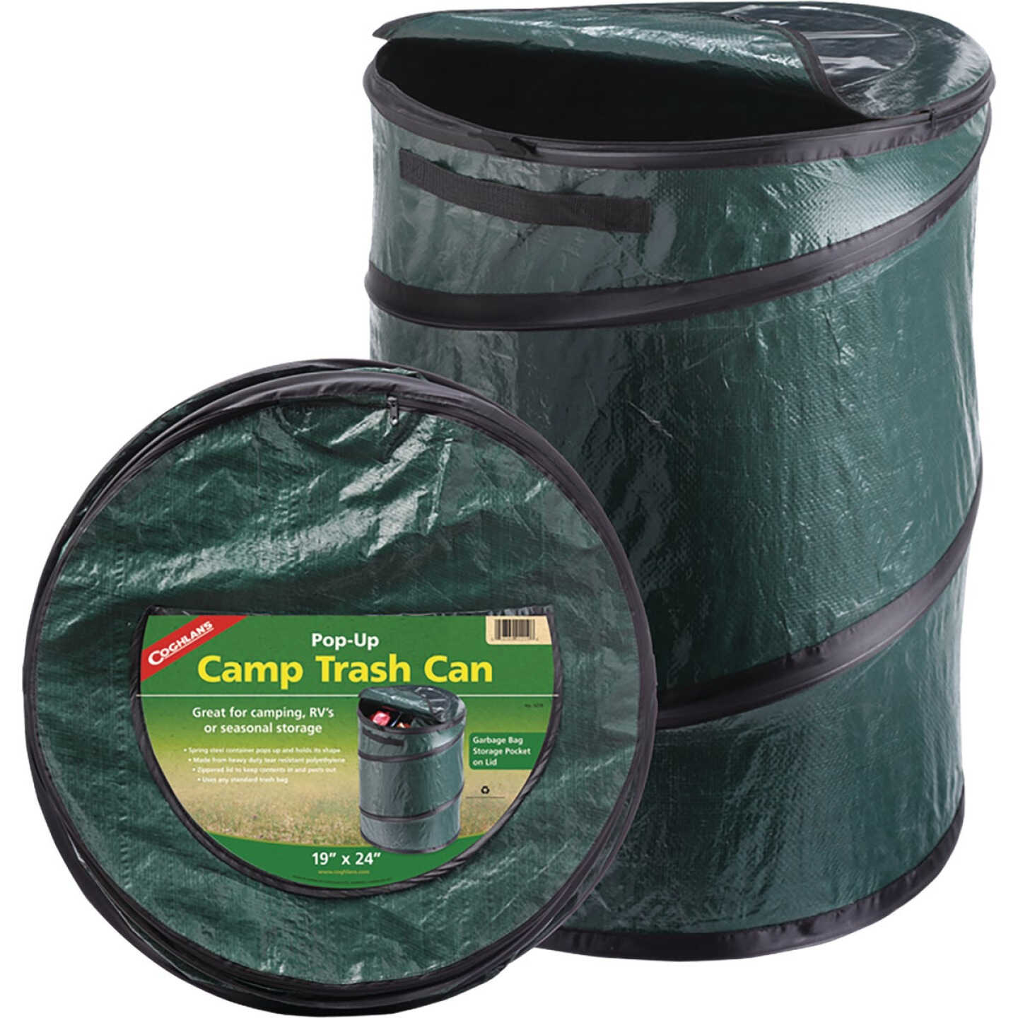 Coghlans 29.5 Gal. Pop-Up Camp Trash Can Image 1