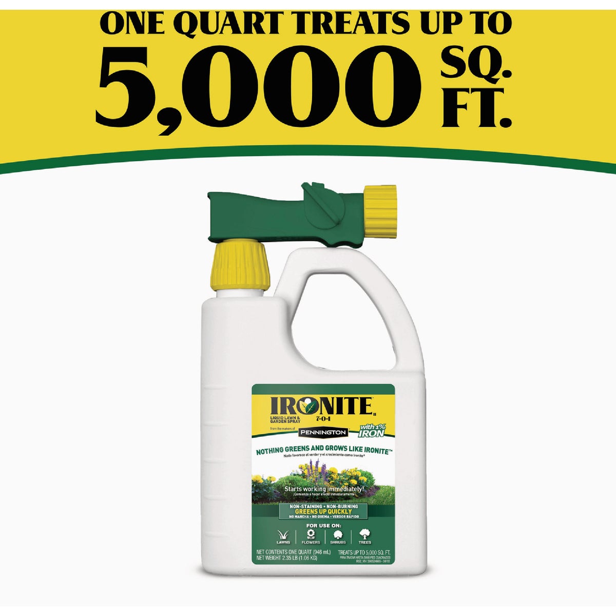 Ironite 32 Oz. Ready-to-Spray 7-0-1 Liquid Lawn & Garden Fertilizer for Lawns, Trees, Shrubs, & Flowers Image 2