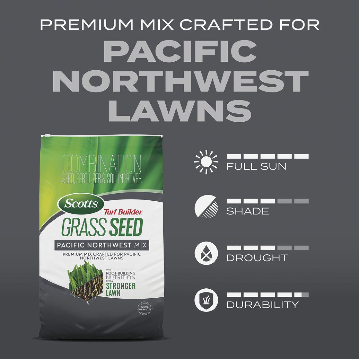 Scotts Turf Builder 2.4 Lb. 200 Sq. Ft. Pacific Northwest Mix Grass Seed, Fertilizer, and Soil Improver Combination Image 7