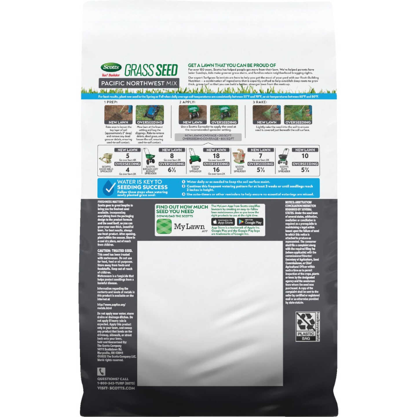 Scotts Turf Builder 2.4 Lb. 200 Sq. Ft. Pacific Northwest Mix Grass Seed, Fertilizer, and Soil Improver Combination Image 8