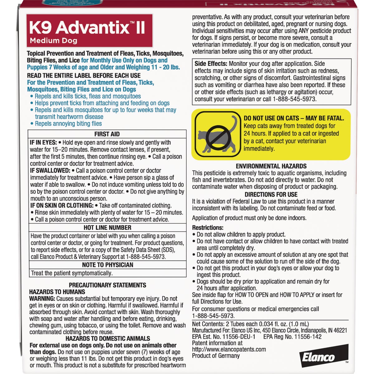 K9 Advantix II Medium Dog Teal 1-Month Flea Treatment (2-Pack) Image 6