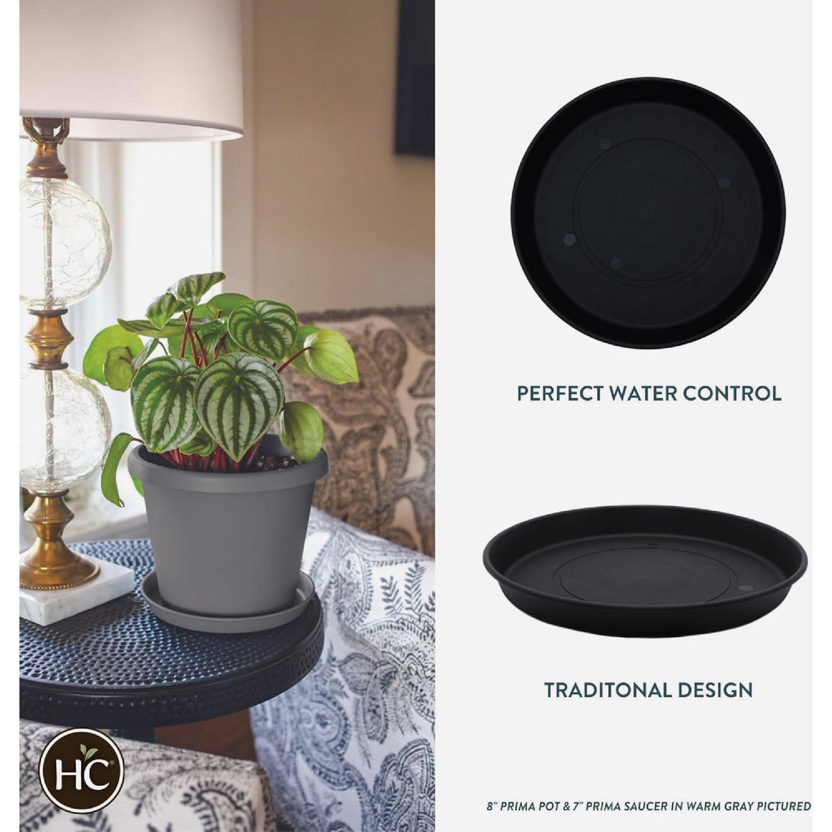 HC Companies 20 In. Warm Gray Classic Saucer Image 2