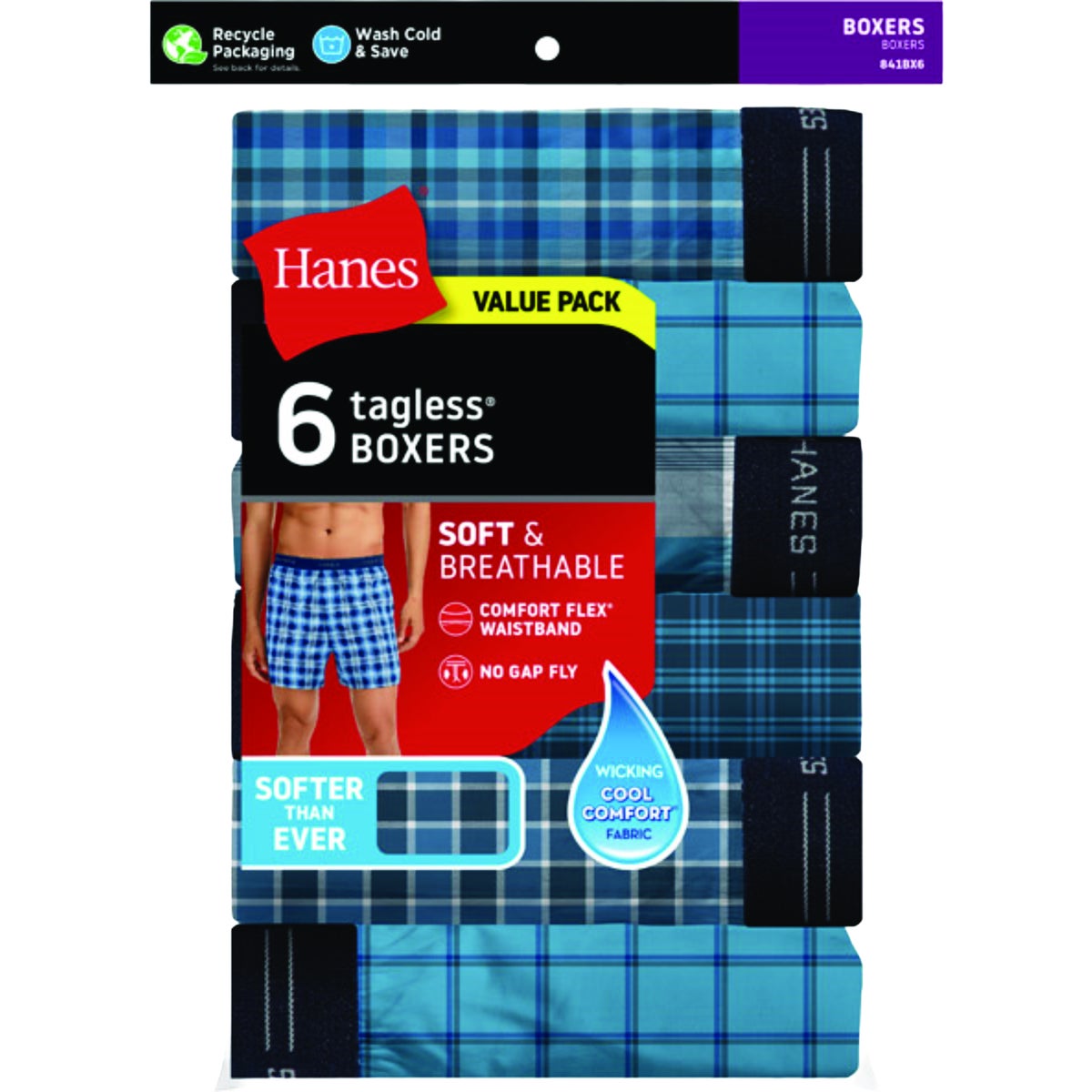 Hanes Men's M Woven Multi-Color Boxer (6-Pack)