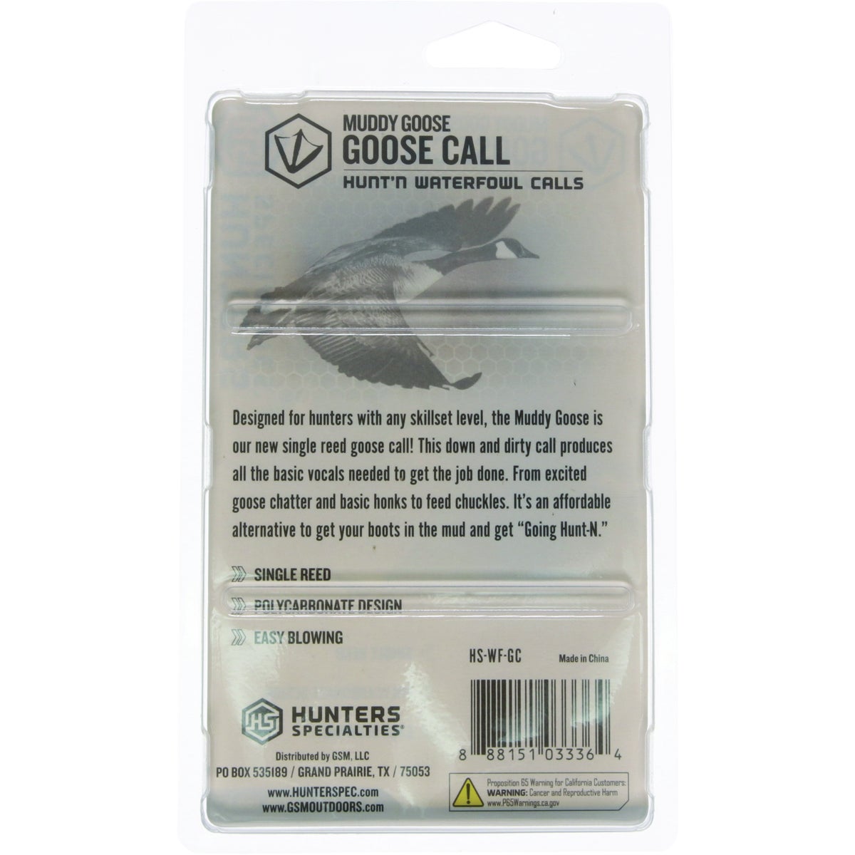 Hunter's Specialty Muddy Single Reed Goose Call Image 3