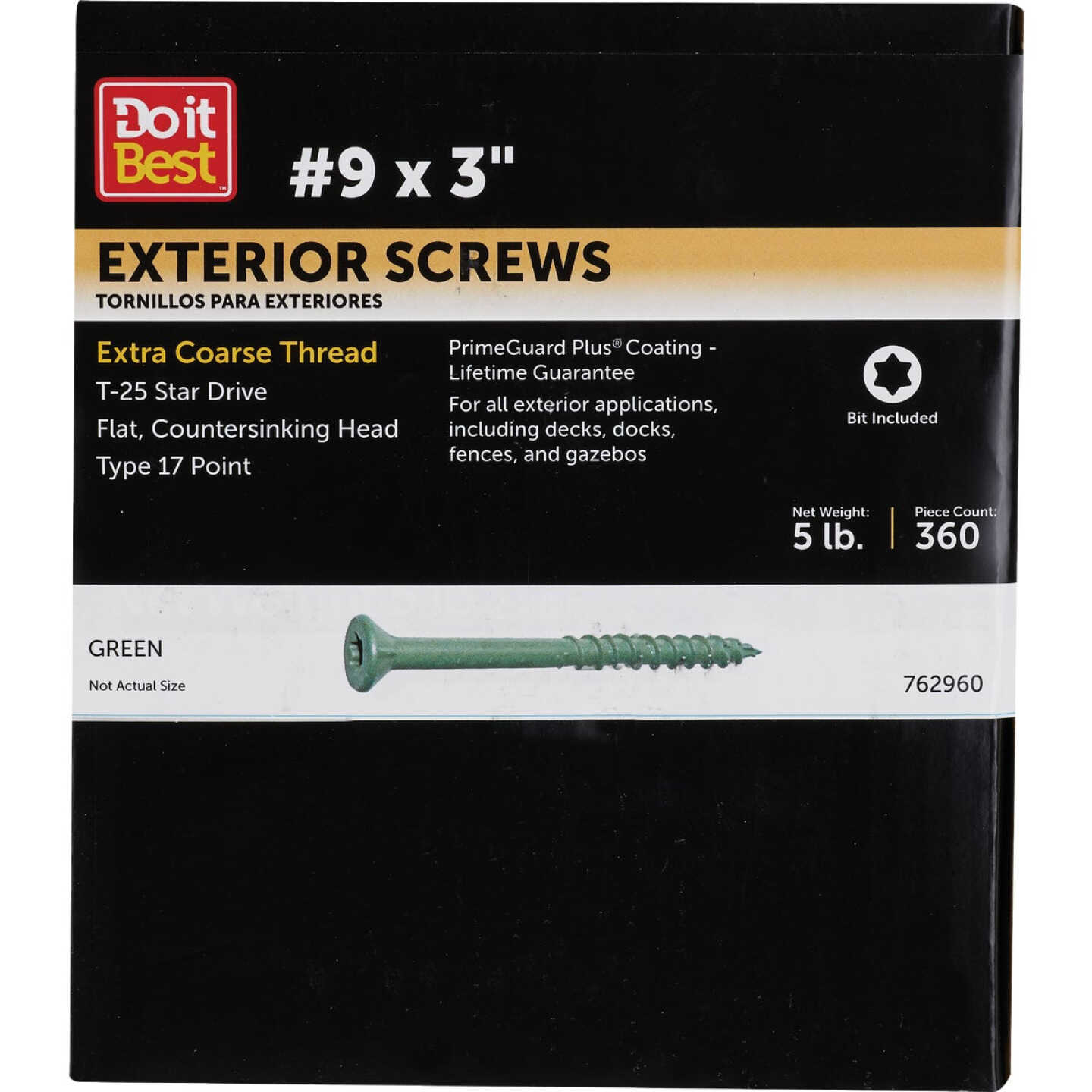 Do it #9 x 3 In. Green Star Bugle-Head Wood Deck Screw (5 Lb. Box) Image 1