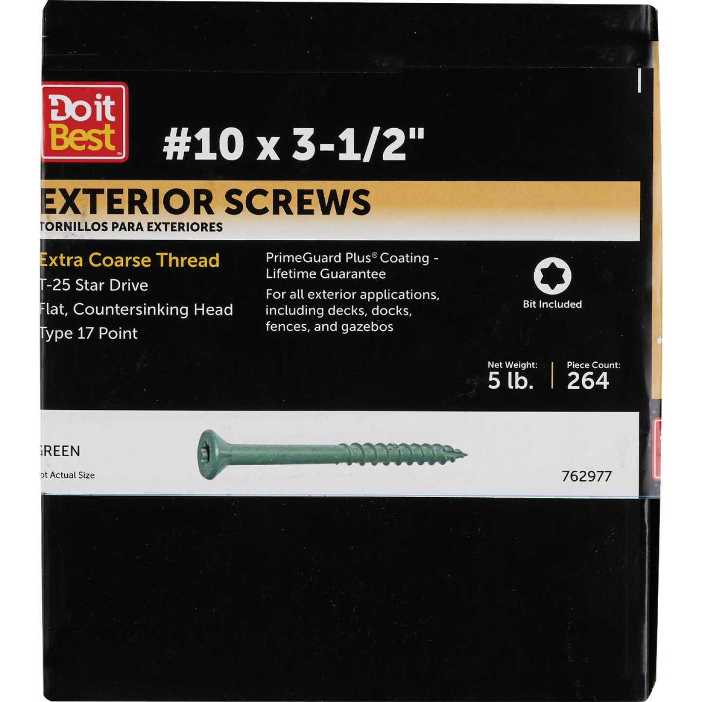 Do it #10 x 3-1/2 In. Green Star Bugle-Head Wood Deck Screw (5 Lb. Box) Image 1