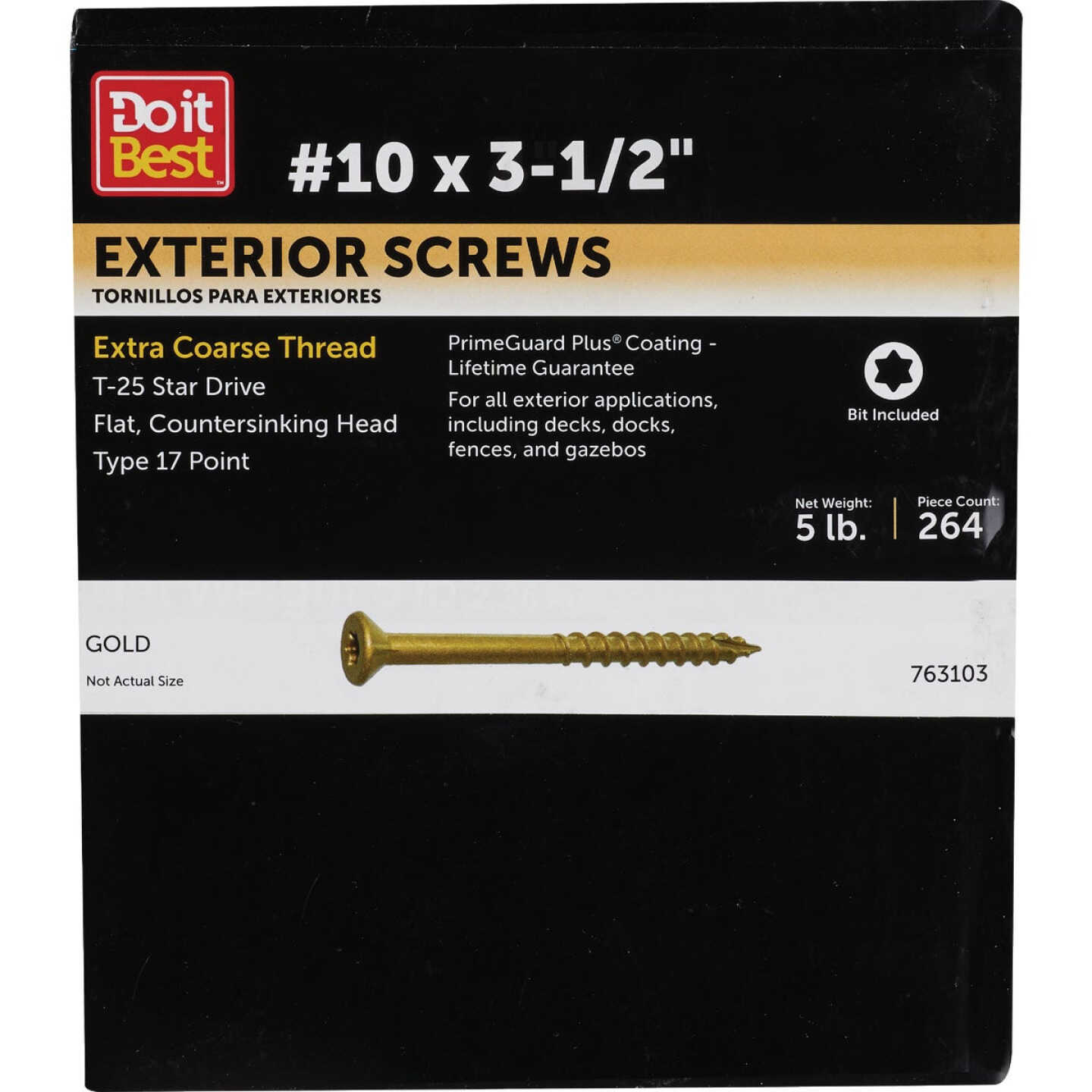 Do it #10 x 3-1/2 In. Gold Star Bugle-Head Wood Exterior Screw (5 Lb. Box) Image 1