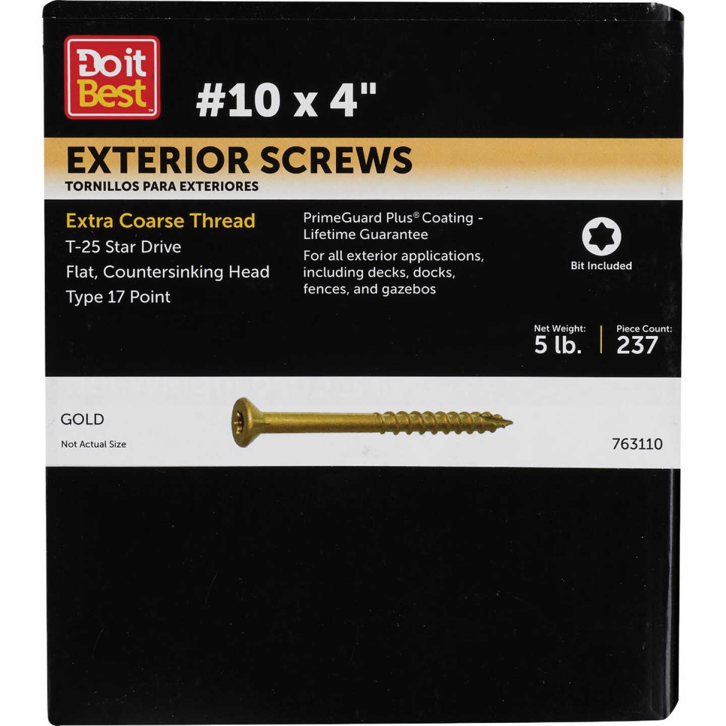 Do it #10 x 4 In. Gold Star Bugle-Head Wood Exterior Screw (5 Lb. Box) Image 1