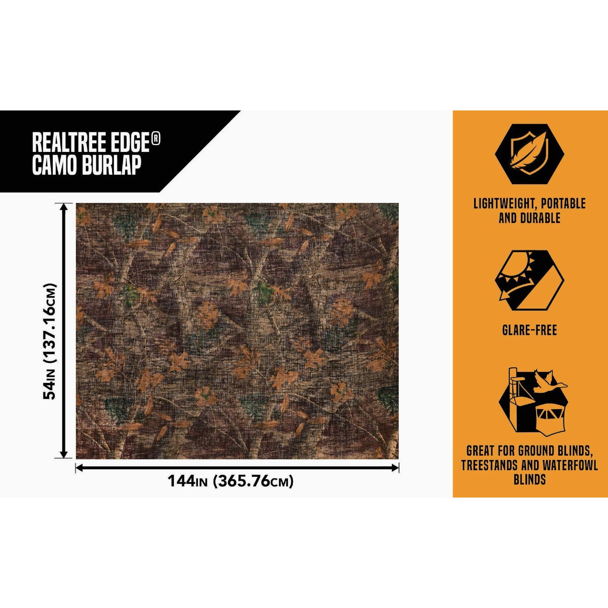 Allen Vanish 12 Ft. x 54 In. Realtree Edge Camo Burlap Blind Image 2