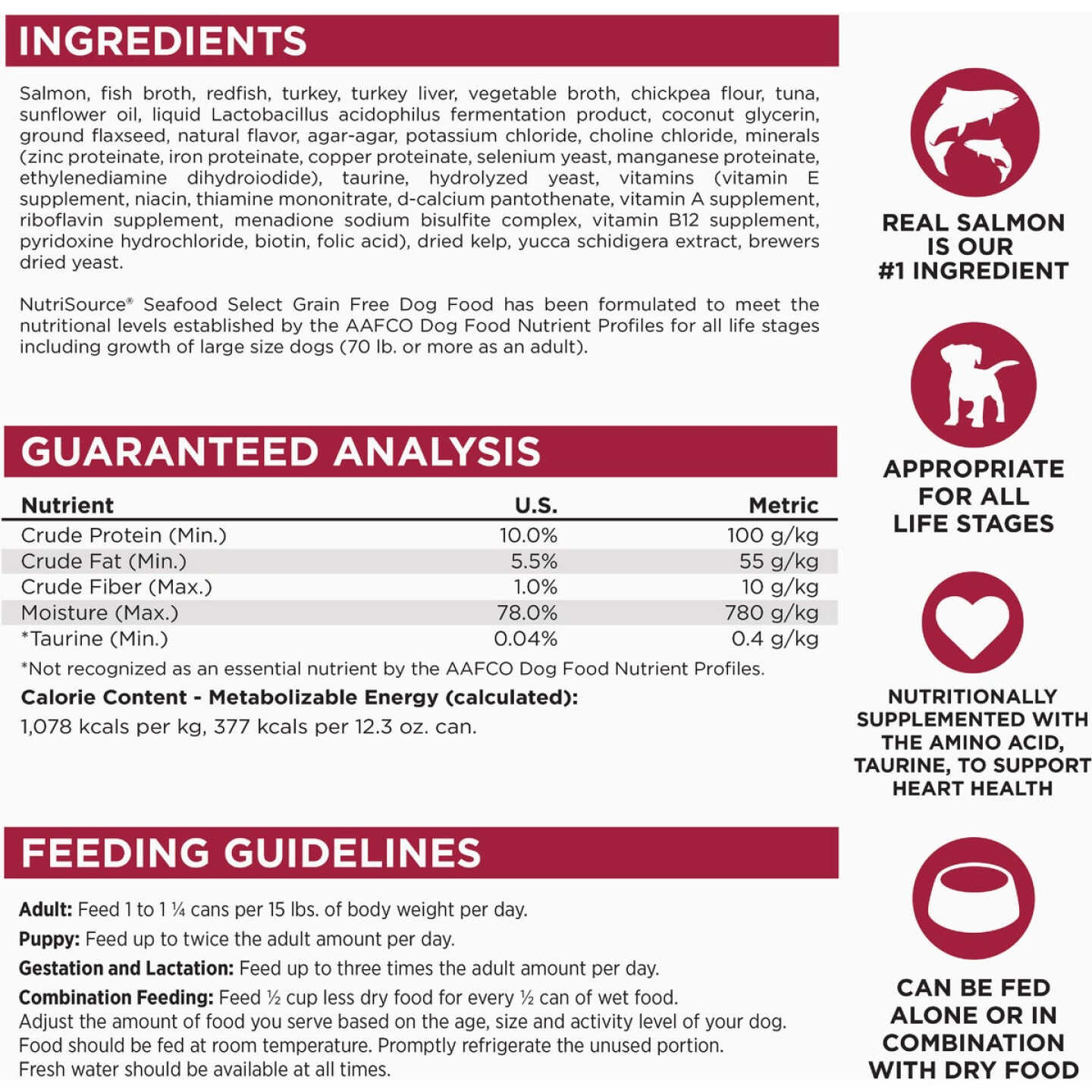 NutriSource 12.3 Oz. Seafood Select Recipe Grain Free Wet Dog Food Image 2