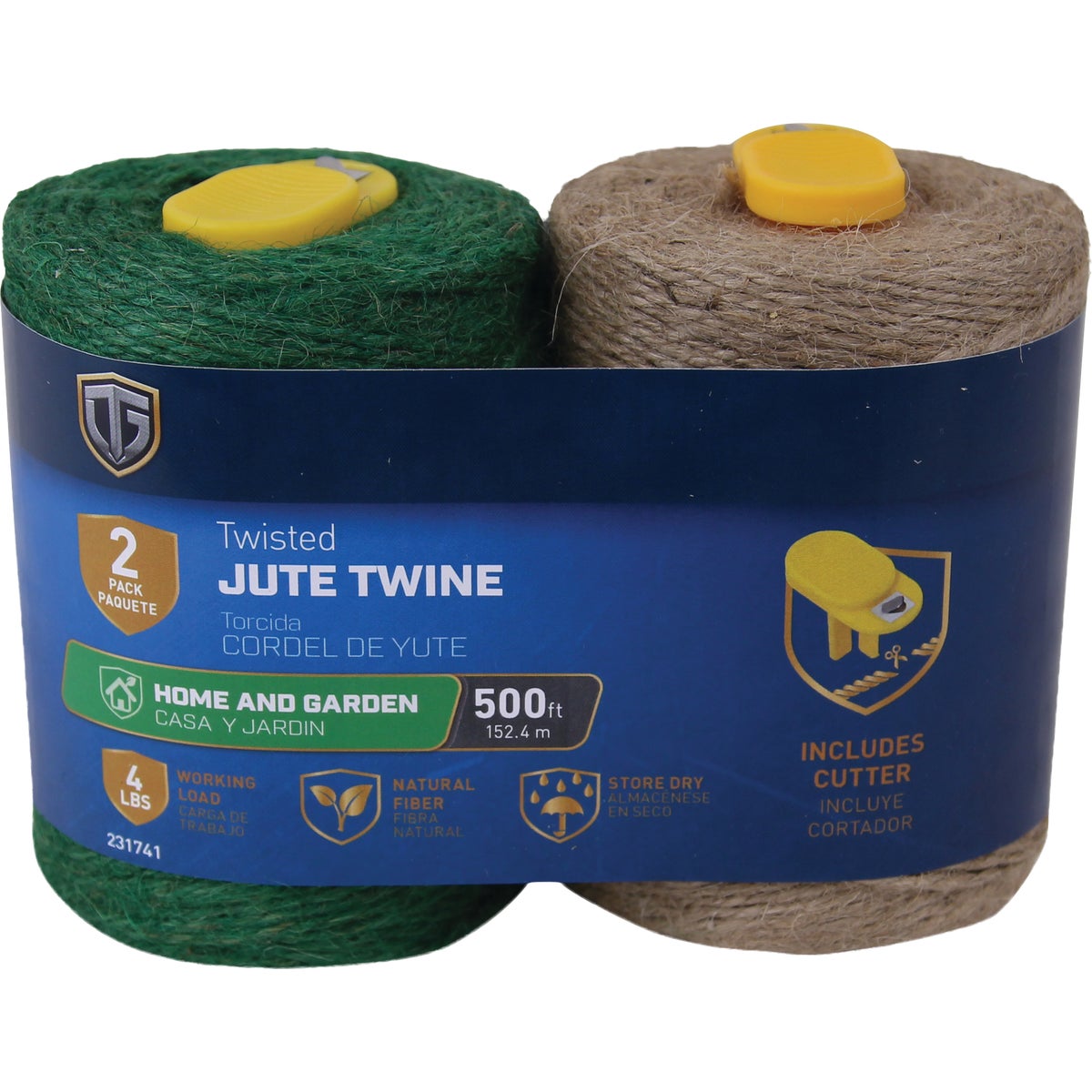 TruGuard #24 x 500 Ft. Green & Natural Twisted Jute Twine (2-Pack)