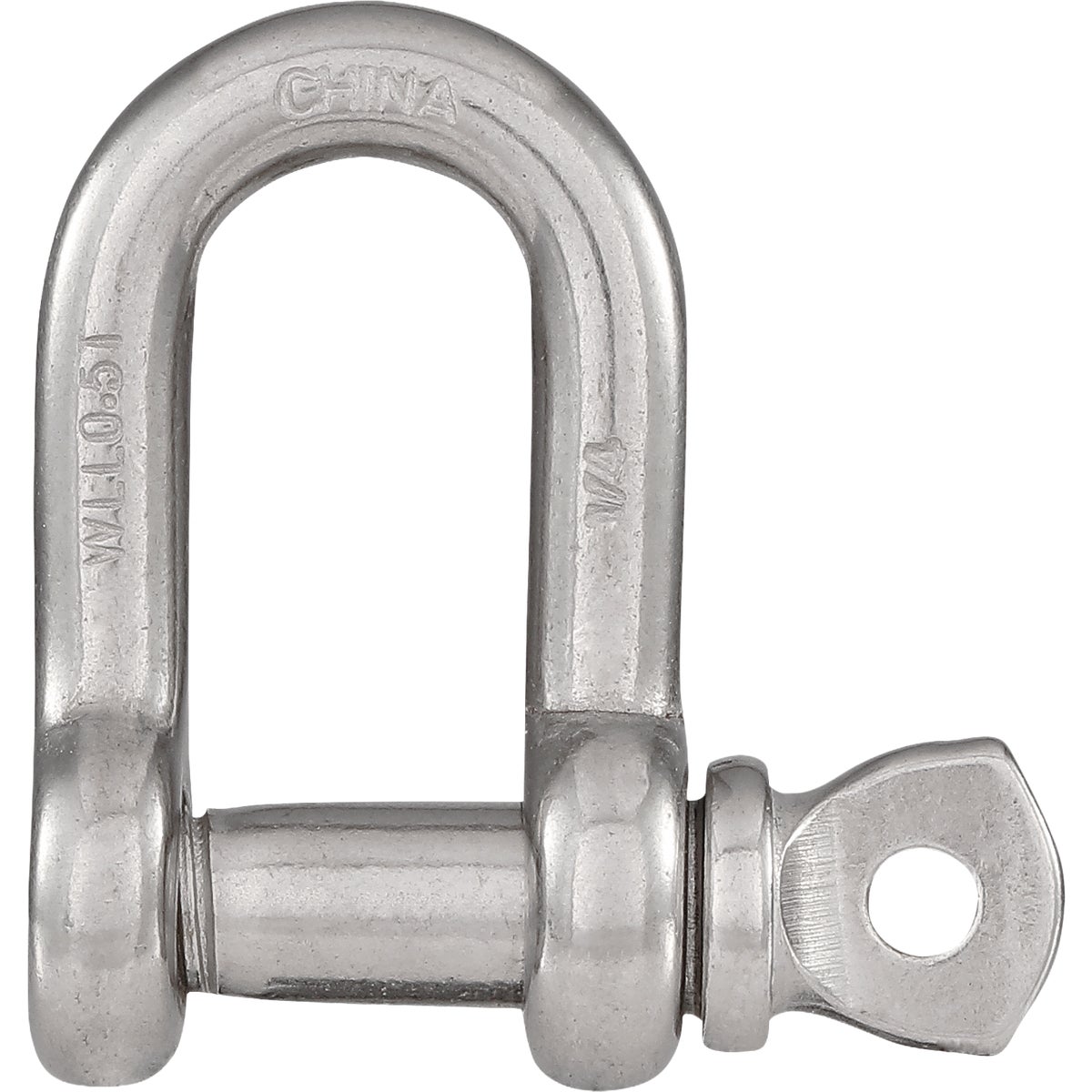 National D Shackles, Stainless Steel, 1/4 In.
