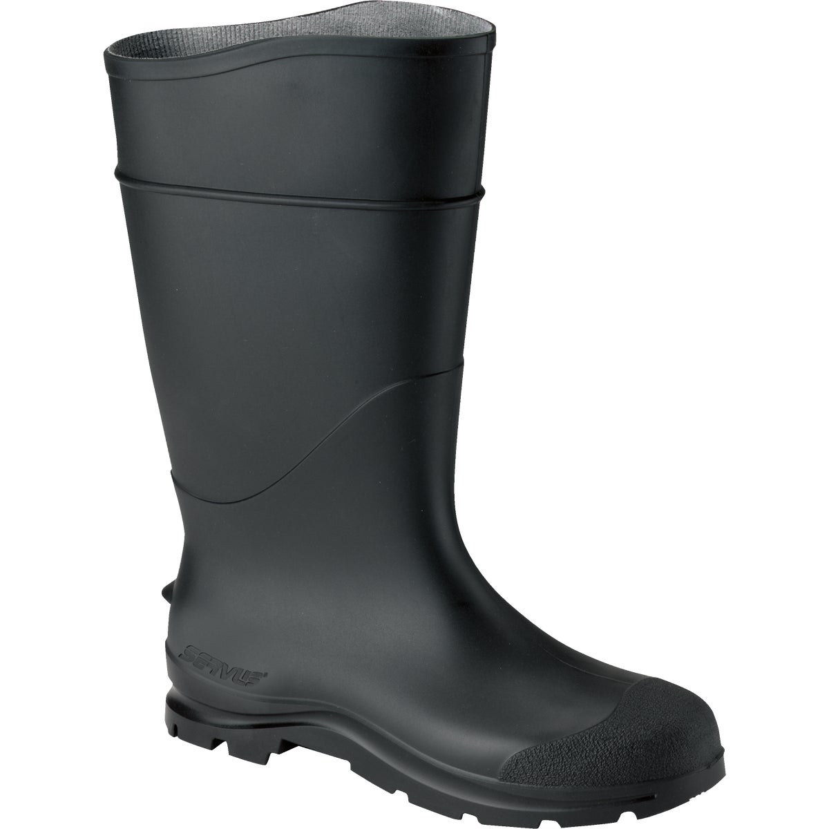 Servus Men's Size 9 Black Plain Toe PVC Rubber Boot