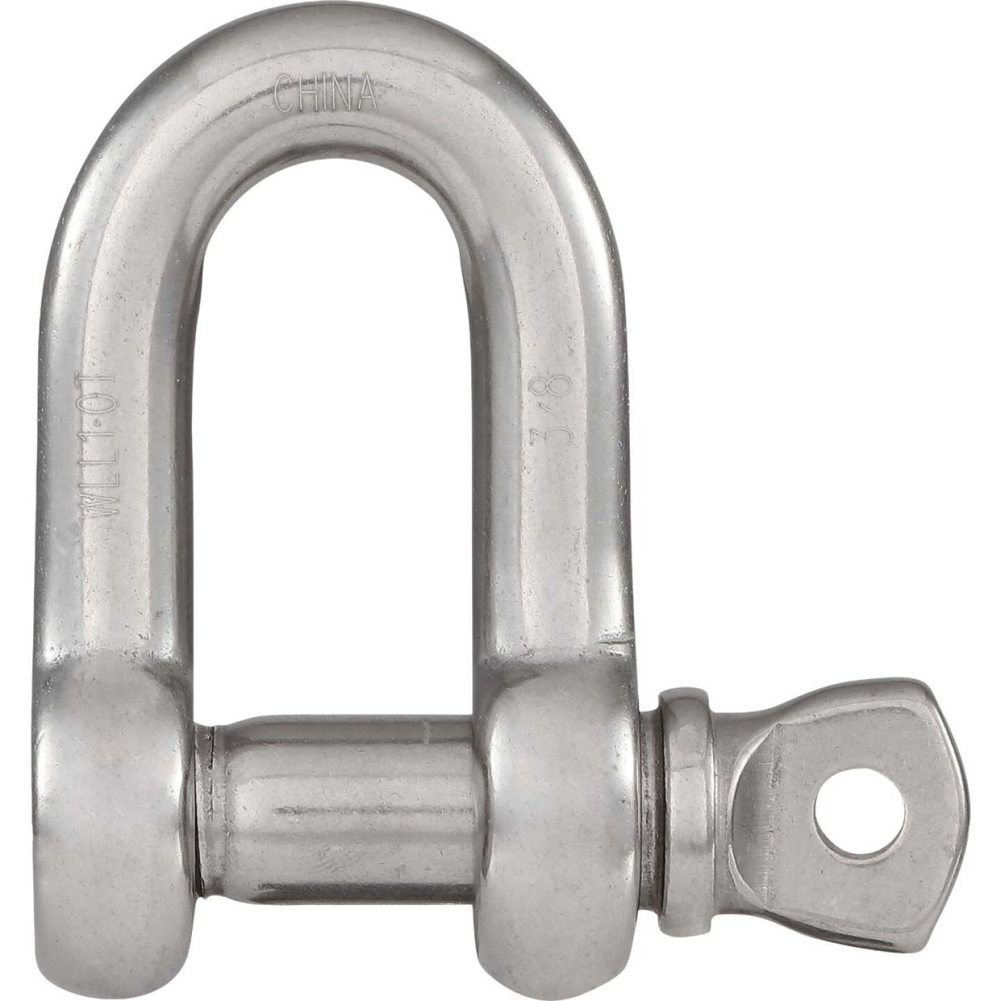 National D Shackles, Stainless Steel, 3/8 In. Image 1
