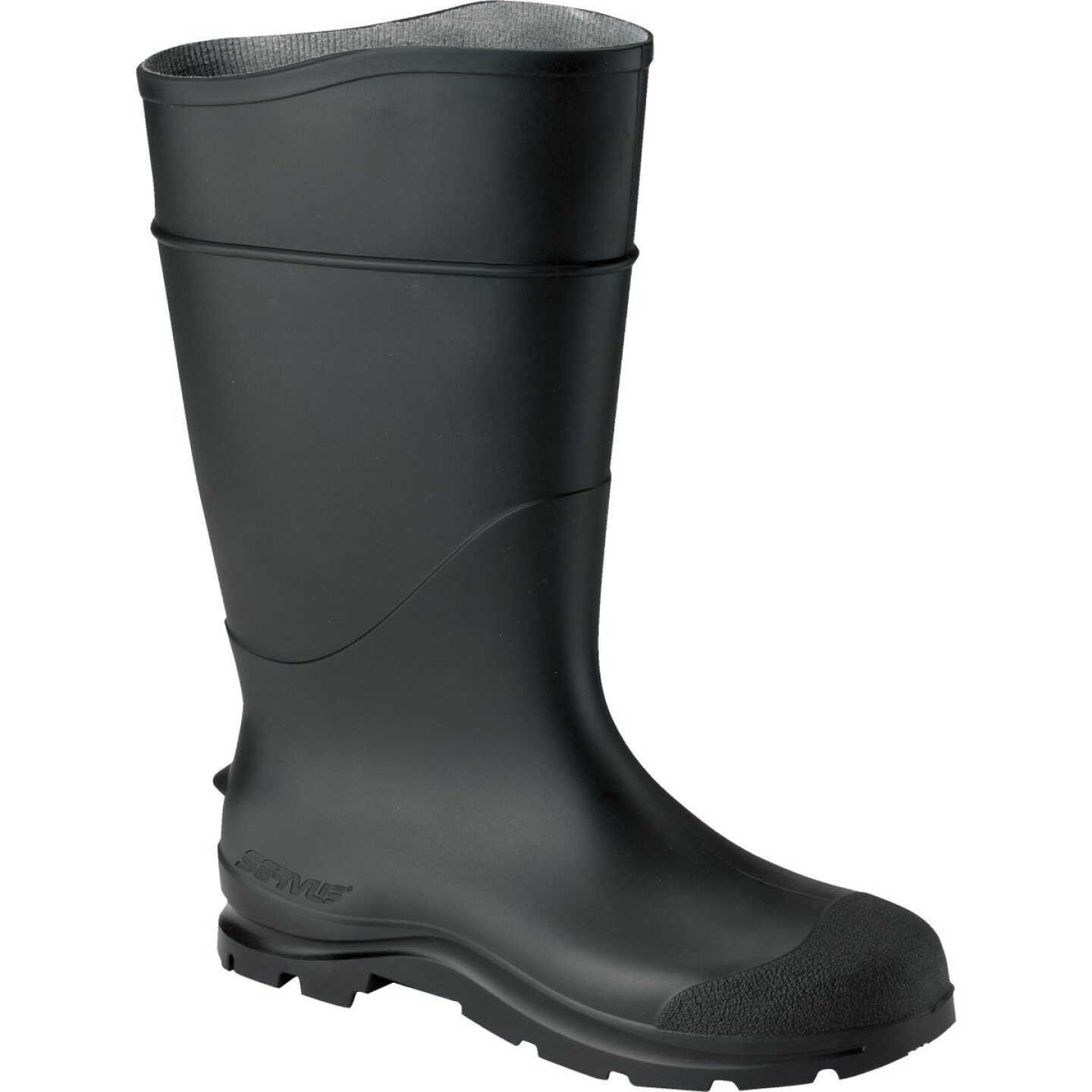 Servus Men's Size 11 Black Plain Toe PVC Rubber Boot Image 1