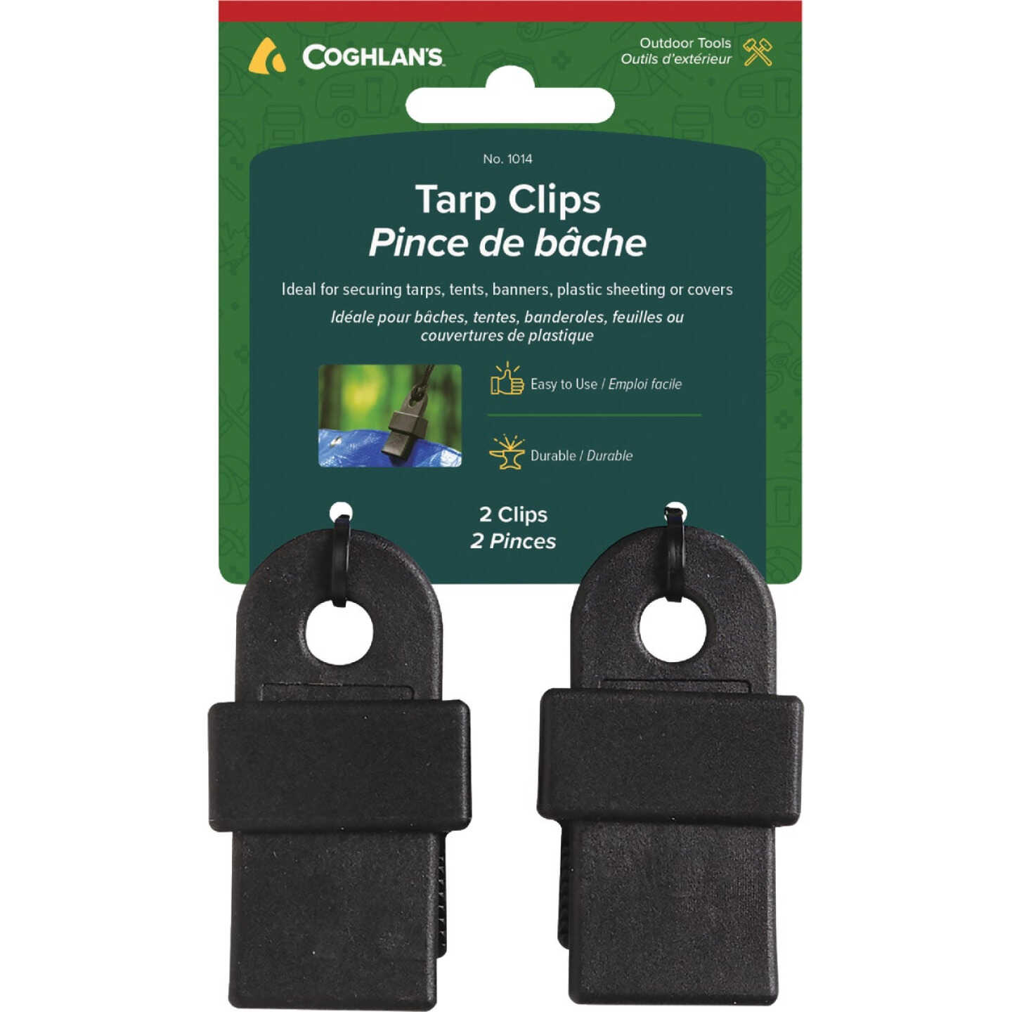 Coghlans Clip Black Nylon Resin Tarp Grabber (2-Pack) Image 1