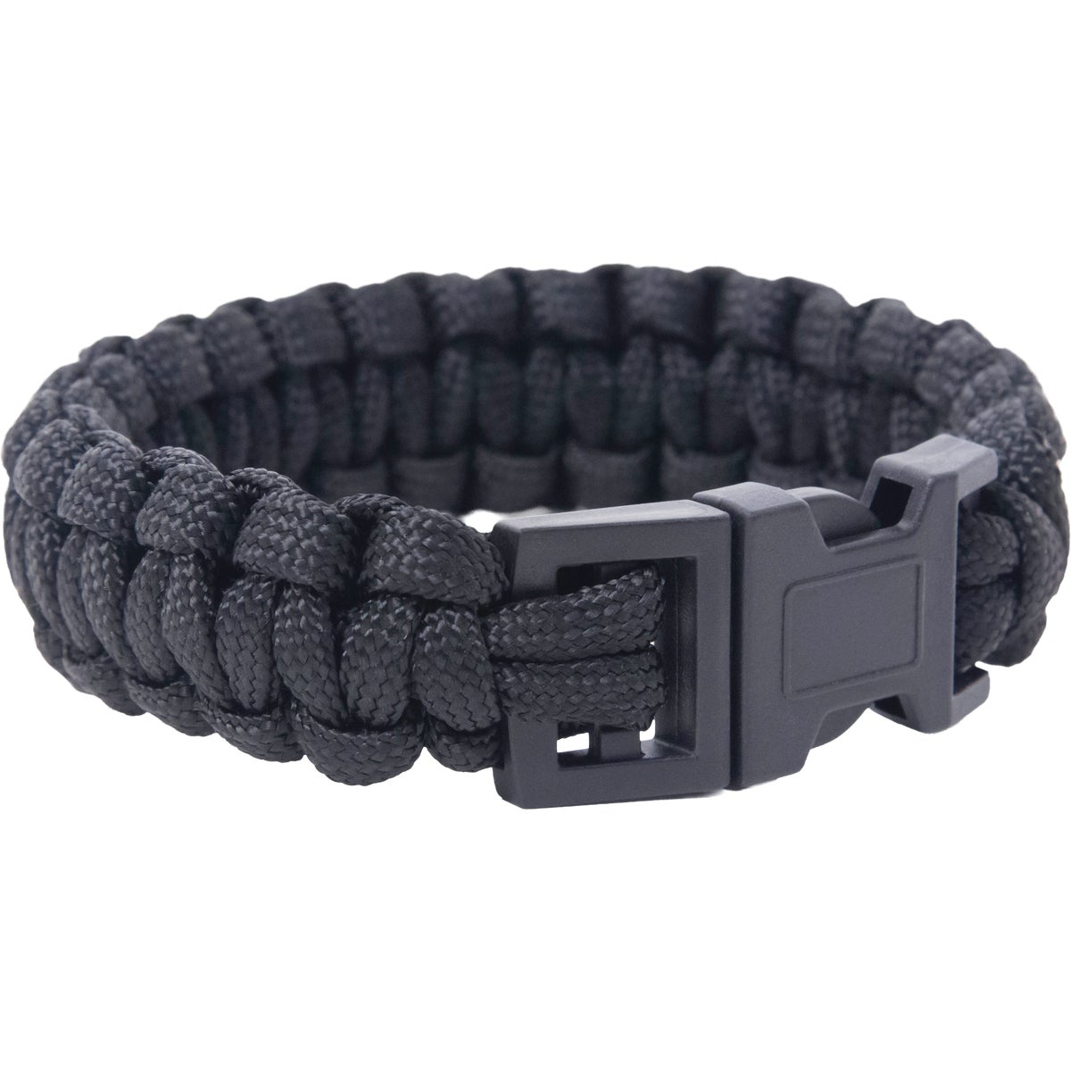 TruGuard Black Paracord 550 Diamond Braid Nylon Bracelet