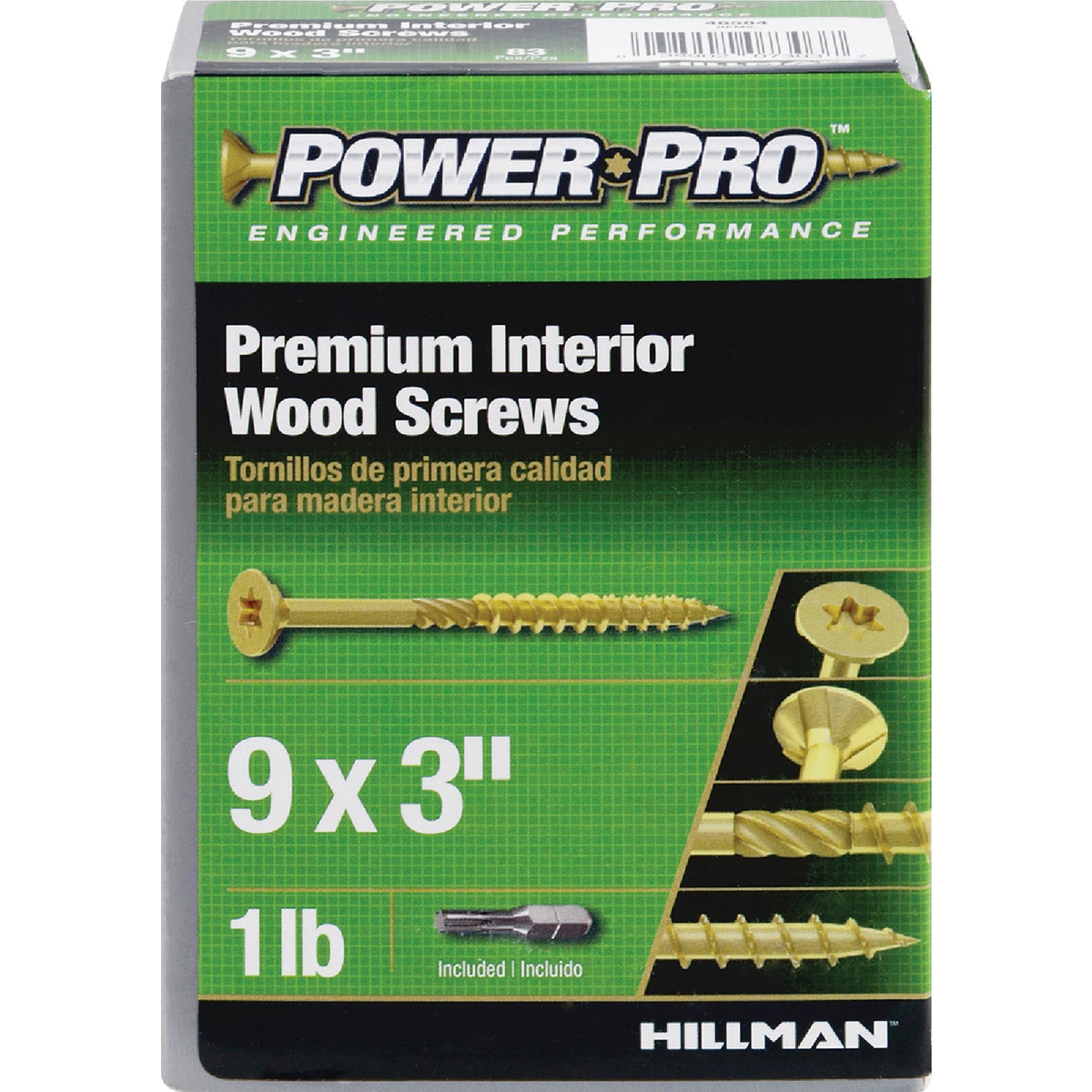Hillman Power Pro #9 x 3 In. Flat Head Star All-Purpose Wood Screw (94-Count, 1 Lb.) Image 3