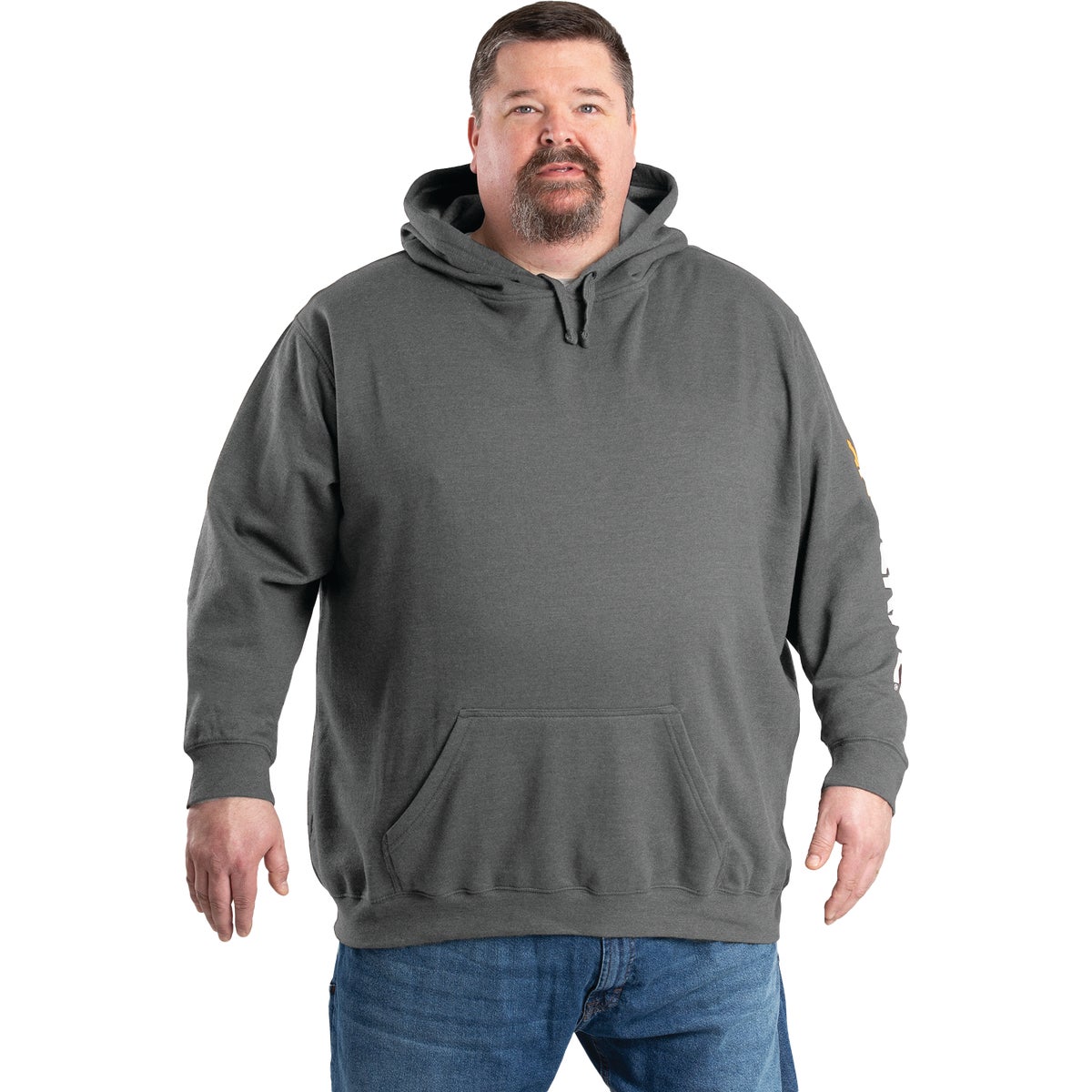 Berne Men's 2XL Regular Graphite Signature Sleeve Hooded Pullover Sweatshirt Image 6