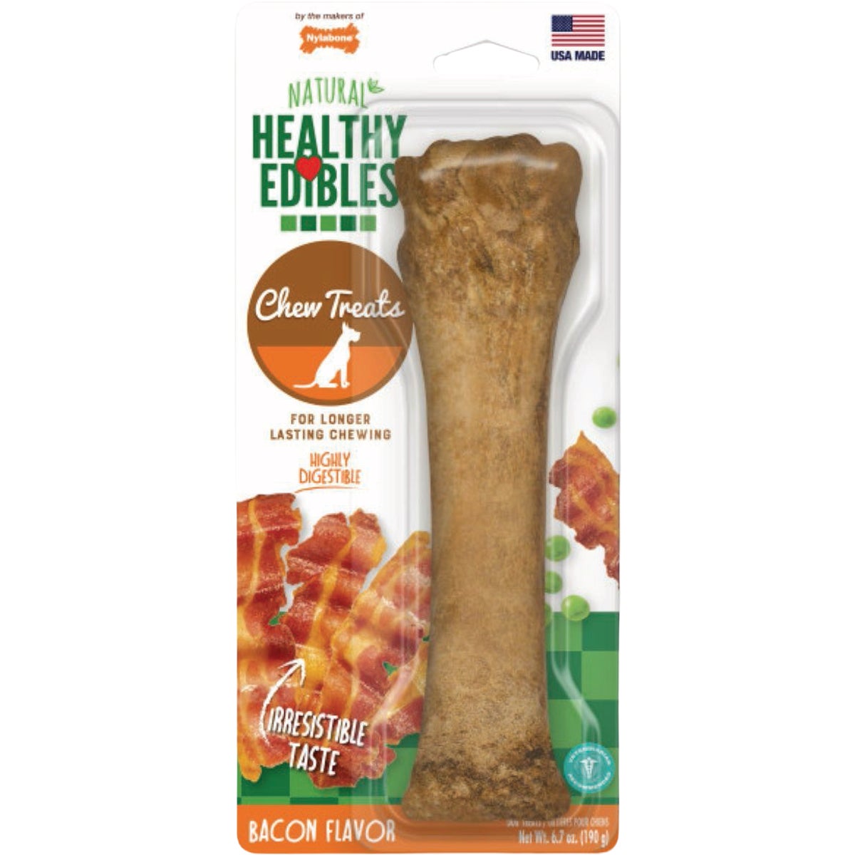 Nylabone Healthy Edibles XL Bacon  All-Natural Long Lasting Chew Treat