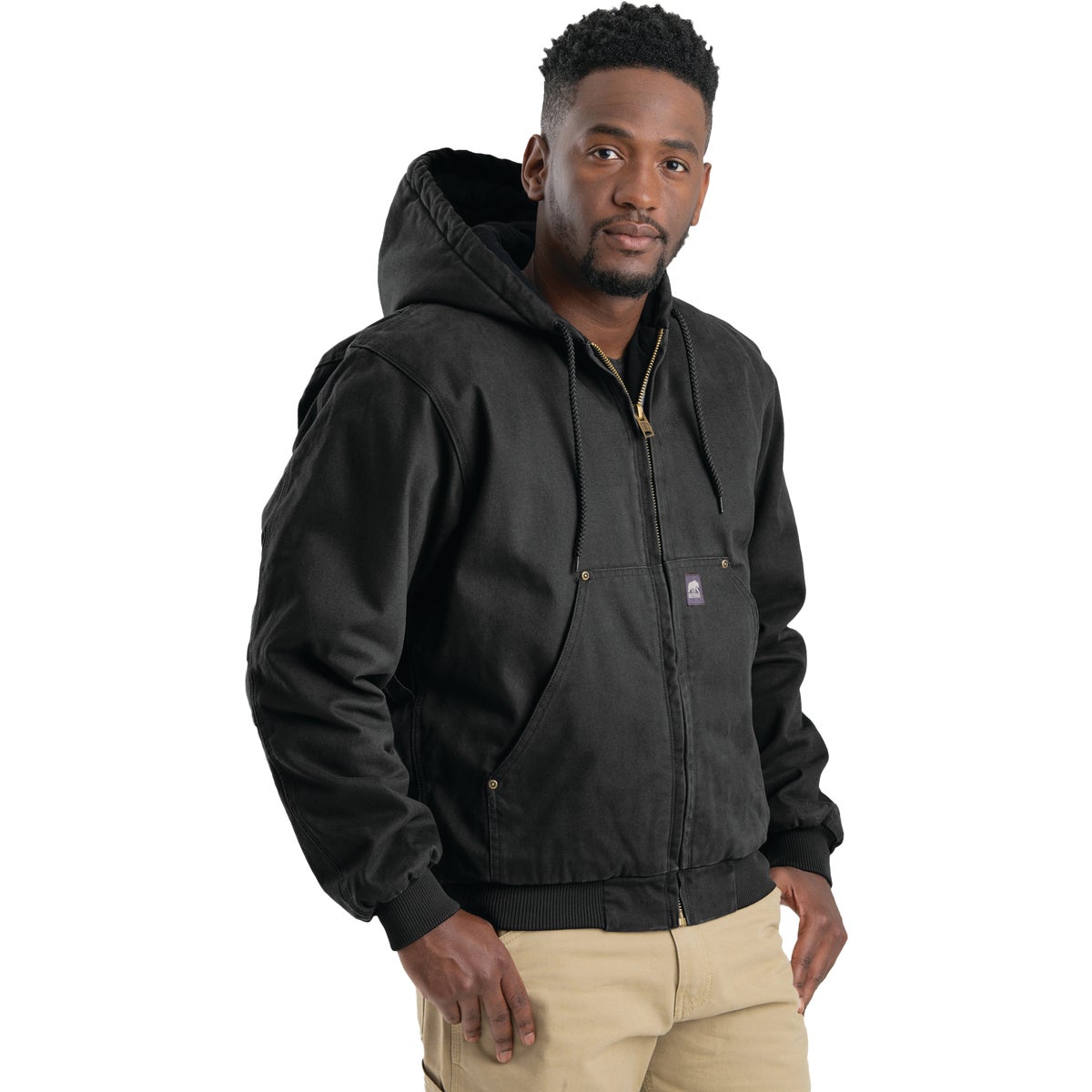 Berne Heartland Men's 2XL Black Hooded Work Jacket