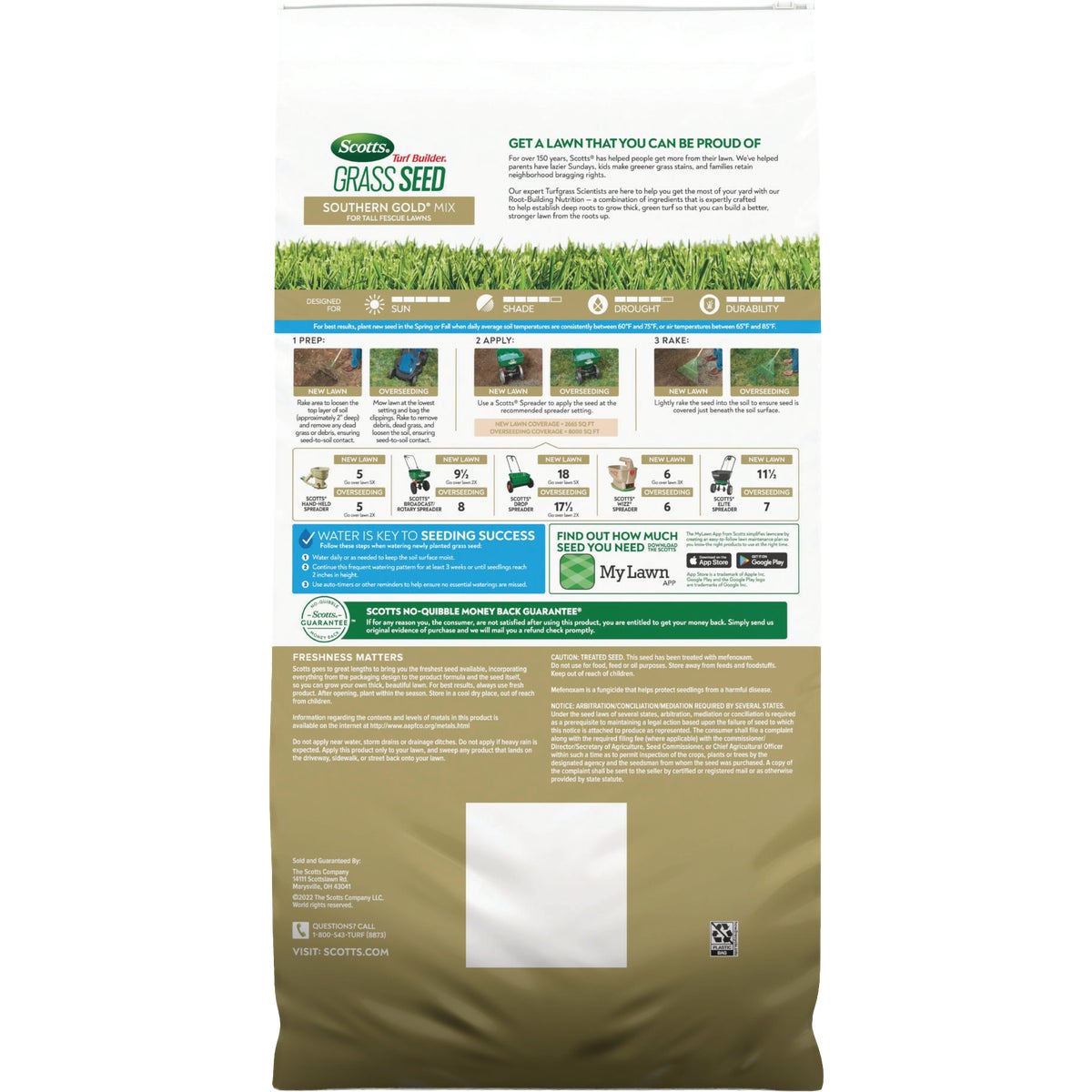 Scotts Turf Builder 32 Lb. Southern Gold Mix Tall Fescue Grass Seed Image 2