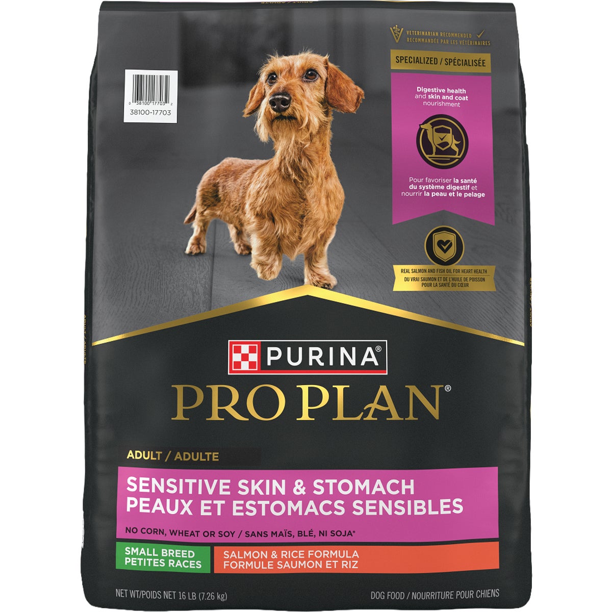 Purina Pro Plan 16 Lb. High Protein Sensitive Skin & Stomach Small Breed Salmon & Rice Formula Dry Dog Food