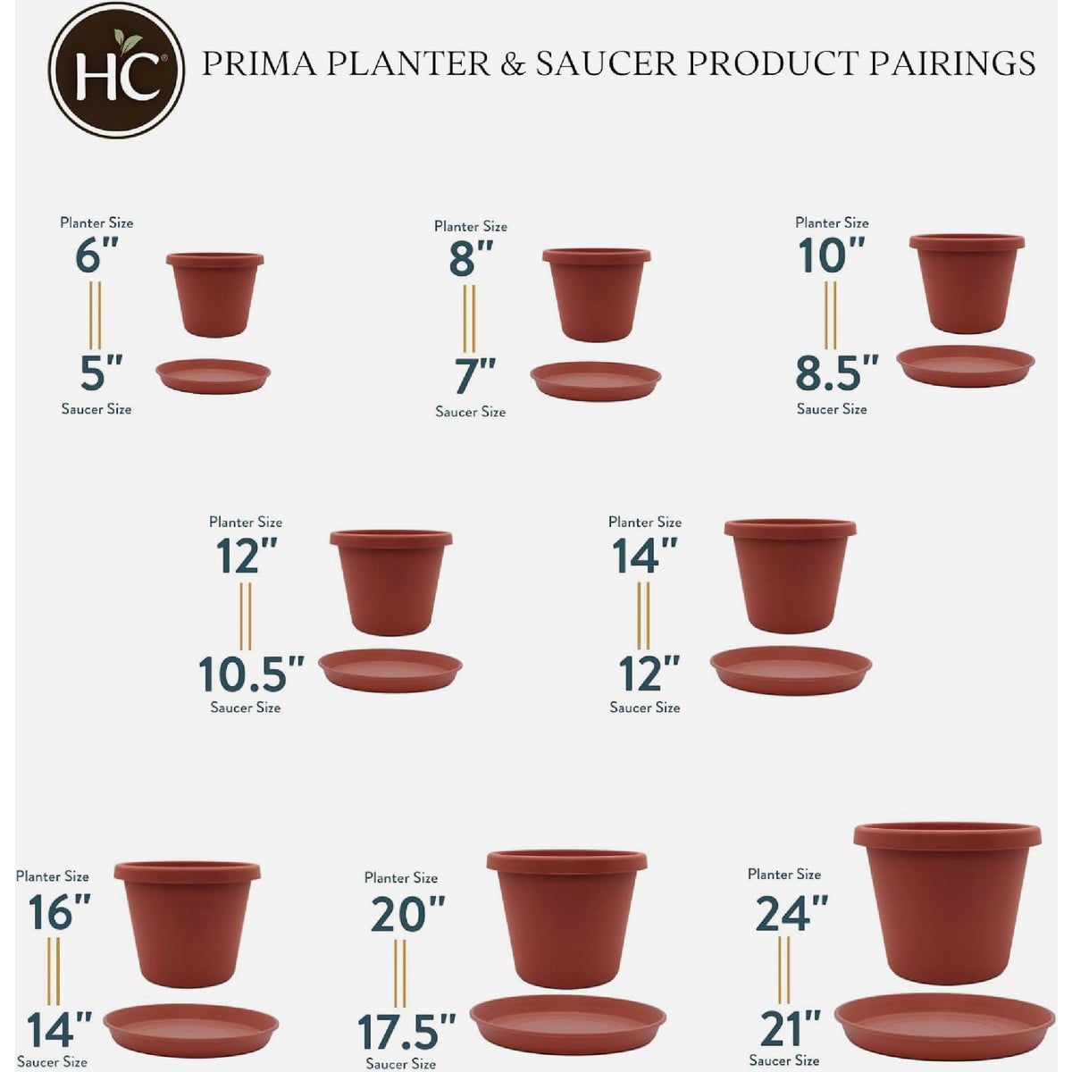 HC Companies 20 In. Clay Classic Saucer Image 6