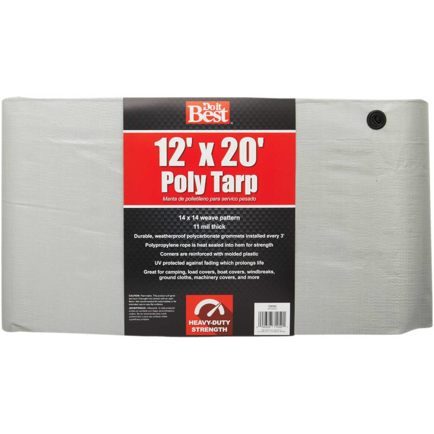 Do it Best Silver Woven 12 Ft. x 20 Ft. Heavy Duty Poly Tarp Image 1