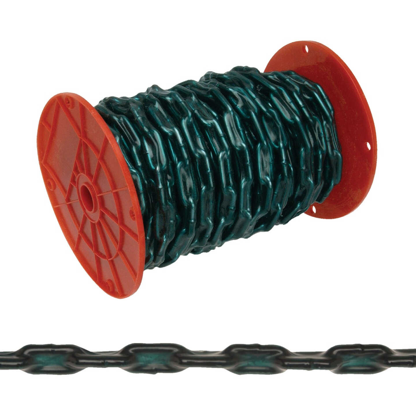 Campbell #2/0 60 Ft. Zinc-Plated w/Green Sleeve Low-Carbon Steel Coil Chain Image 1