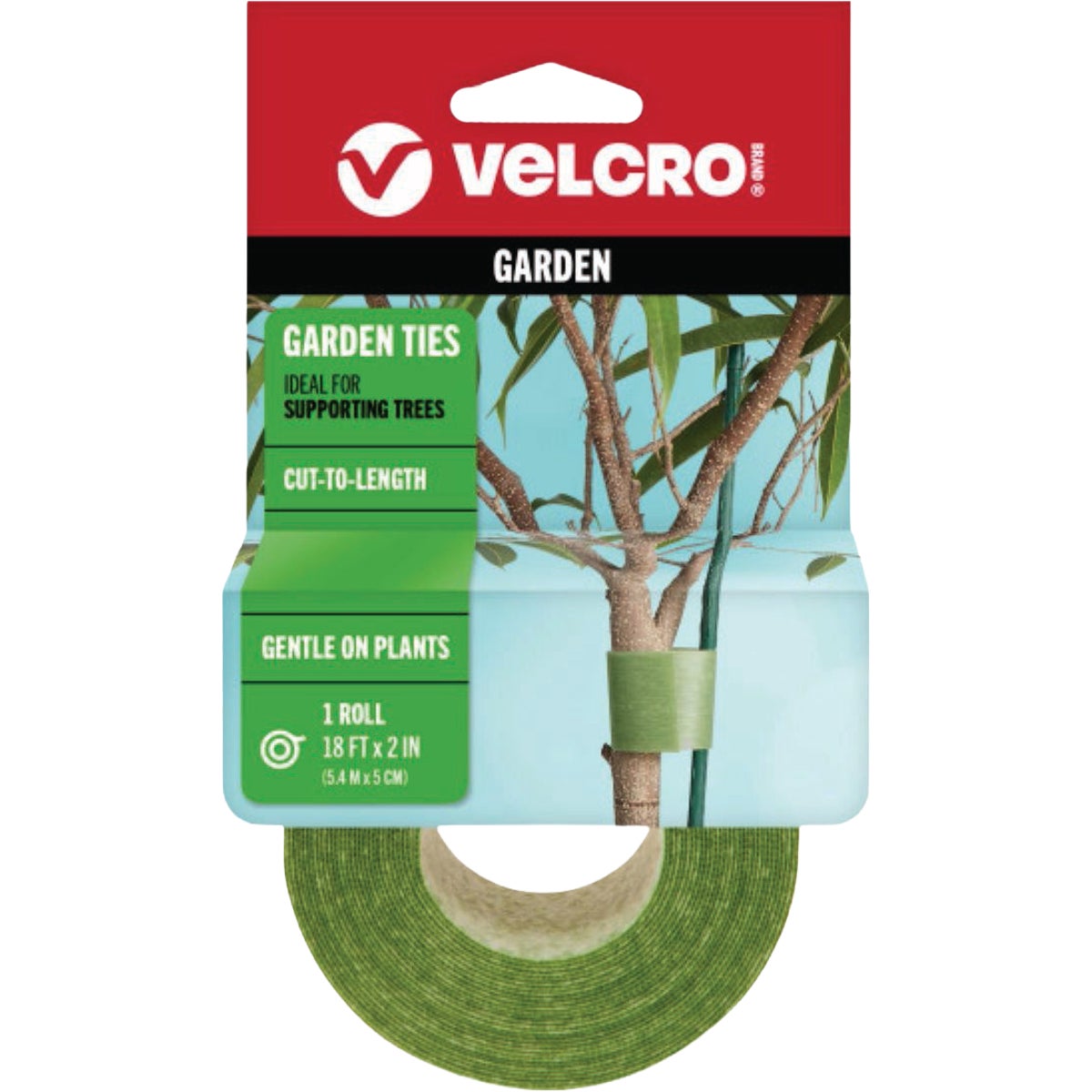 VELCRO Brand One-Wrap 2 In. x 18 Ft. Green Tree Tie Roll