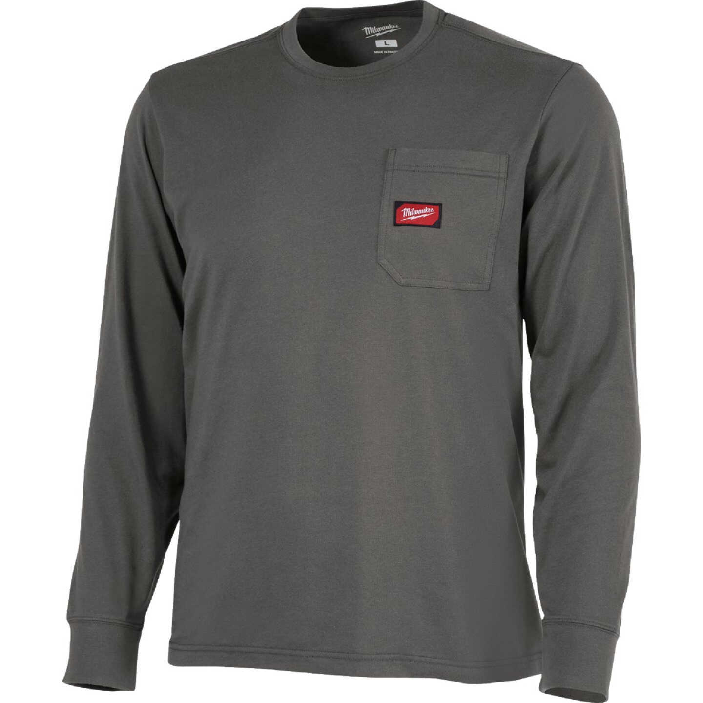 Milwaukee GridIron XL Gray Long Sleeve Heavy-Duty Pocket T-Shirt Image 1