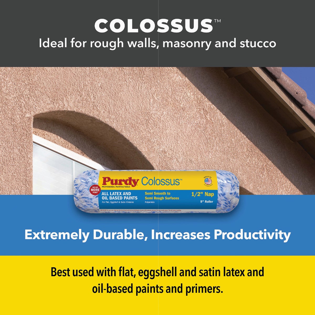 Purdy Colossus 9 In. x 1/2 In. Woven Fabric Roller Cover Image 2